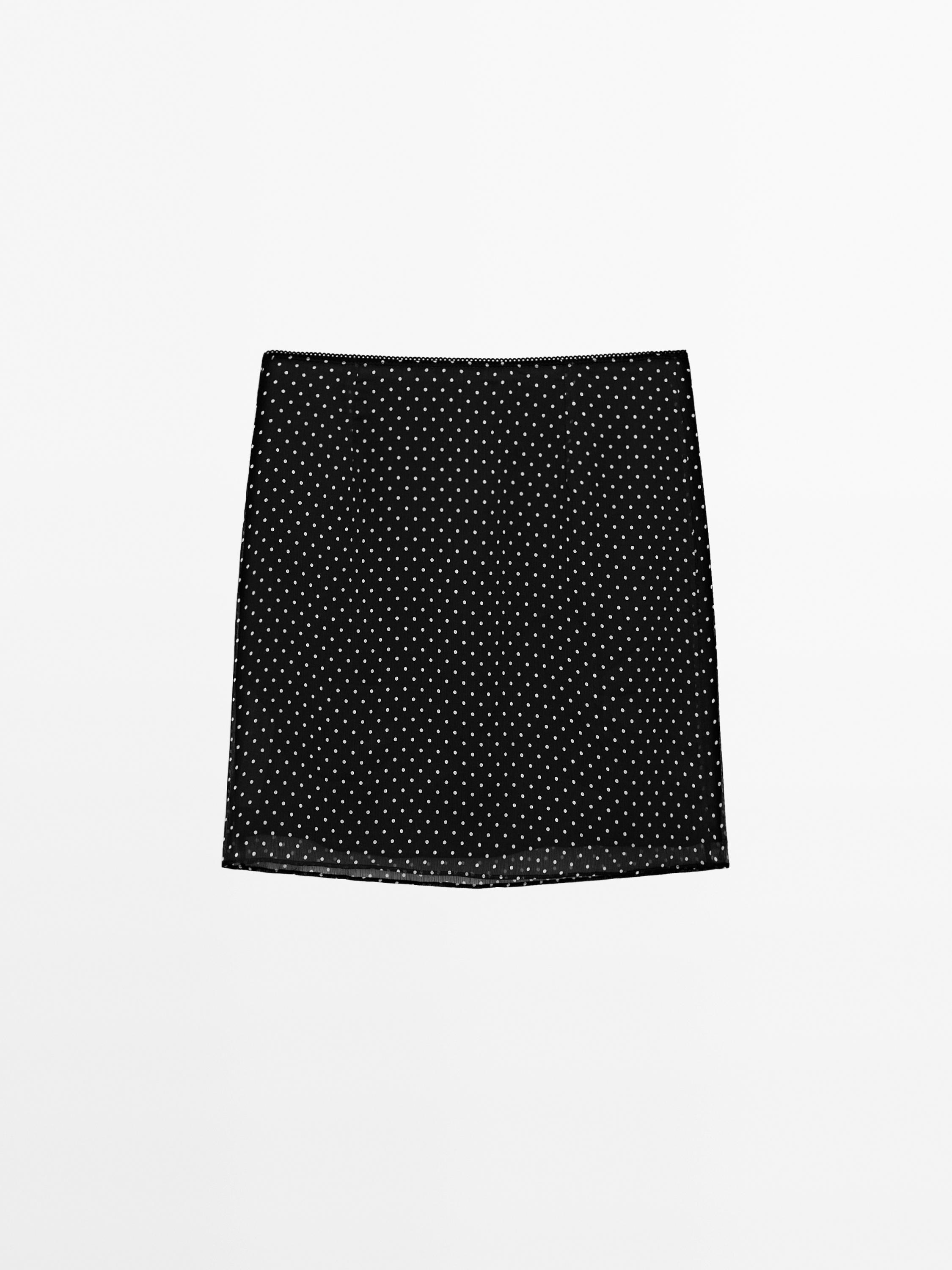 Short polka dot print skirt