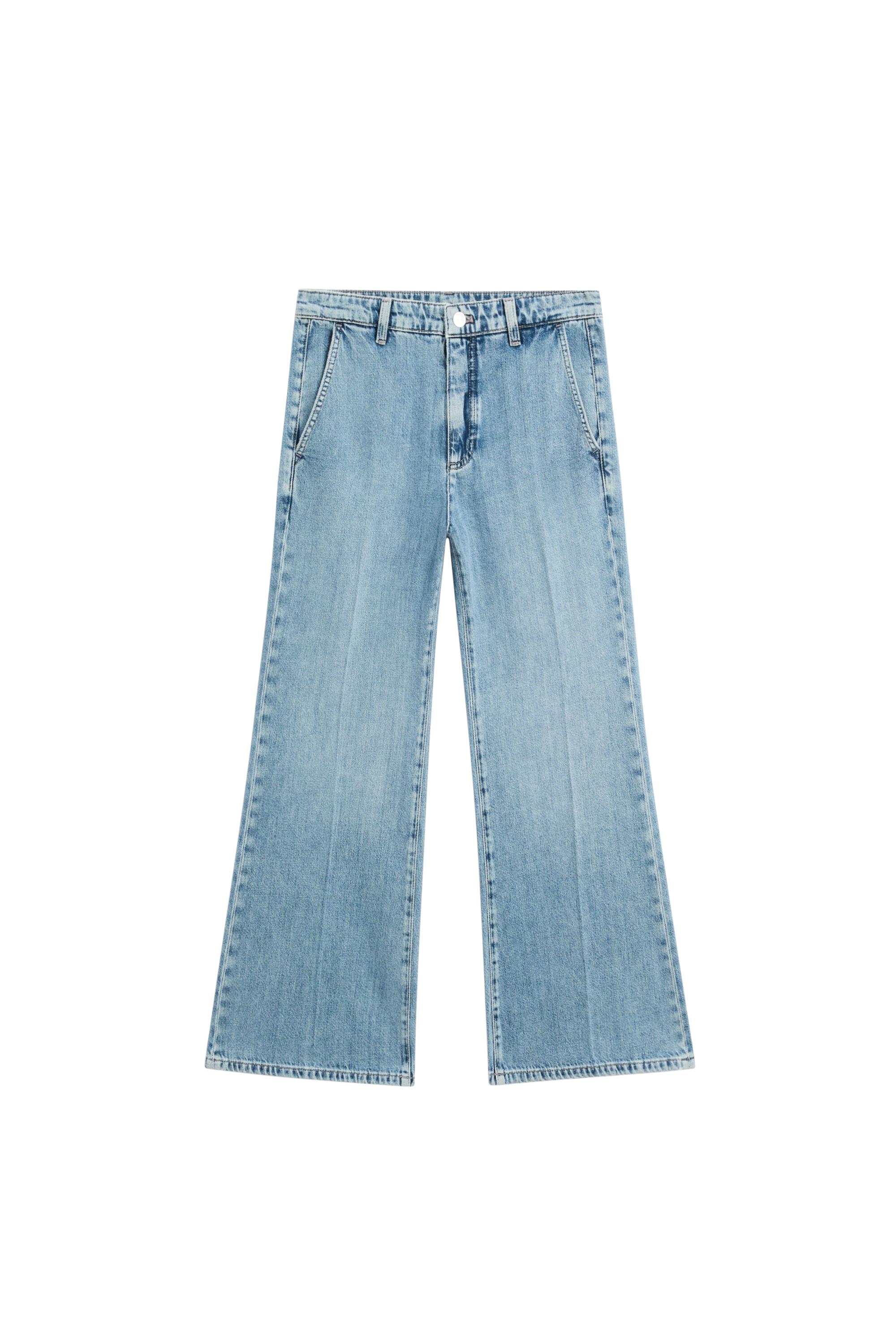 High-waist cropped flare jeans