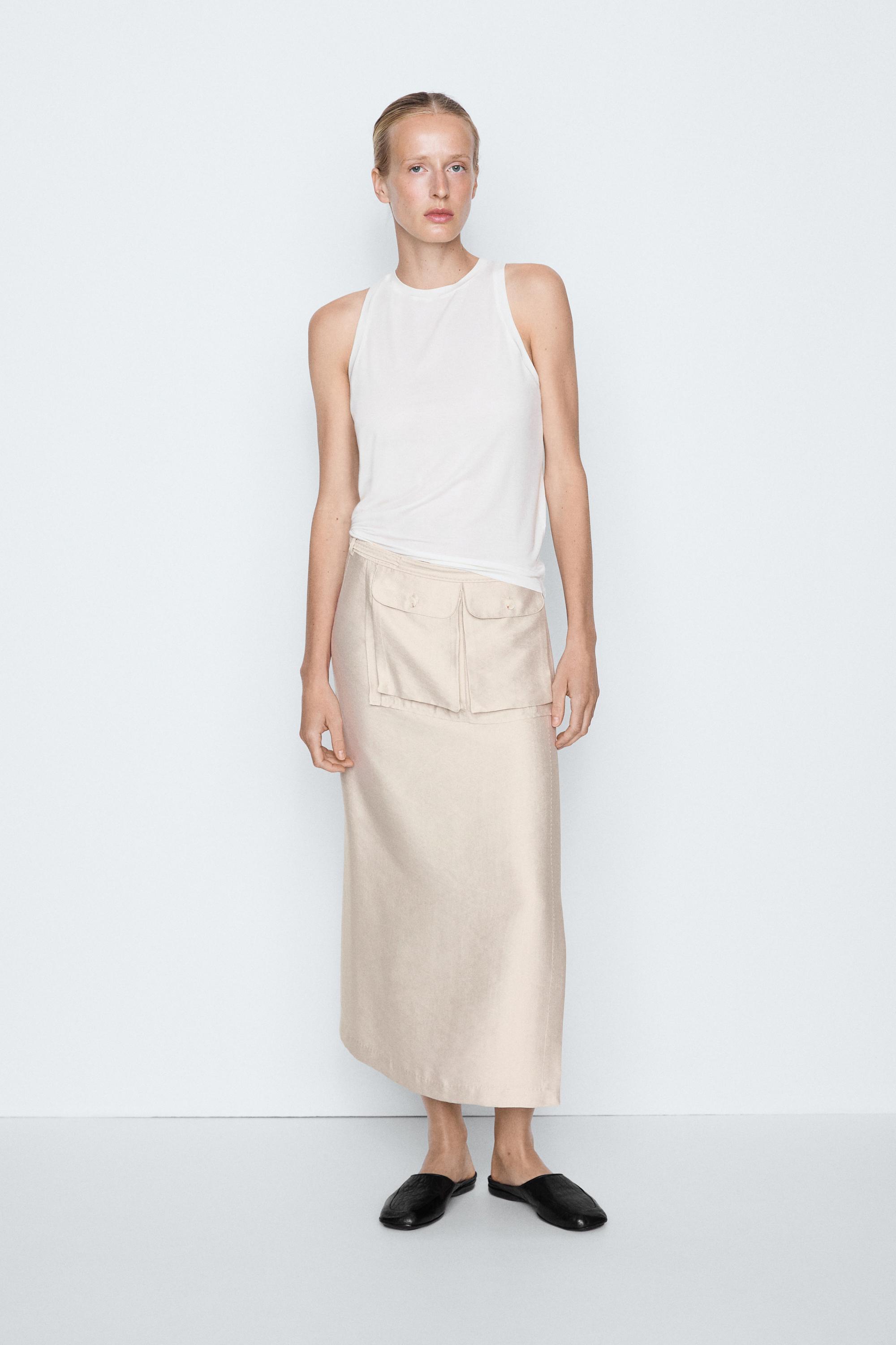 Silk blend sleeveless top - STUDIO — CREAM