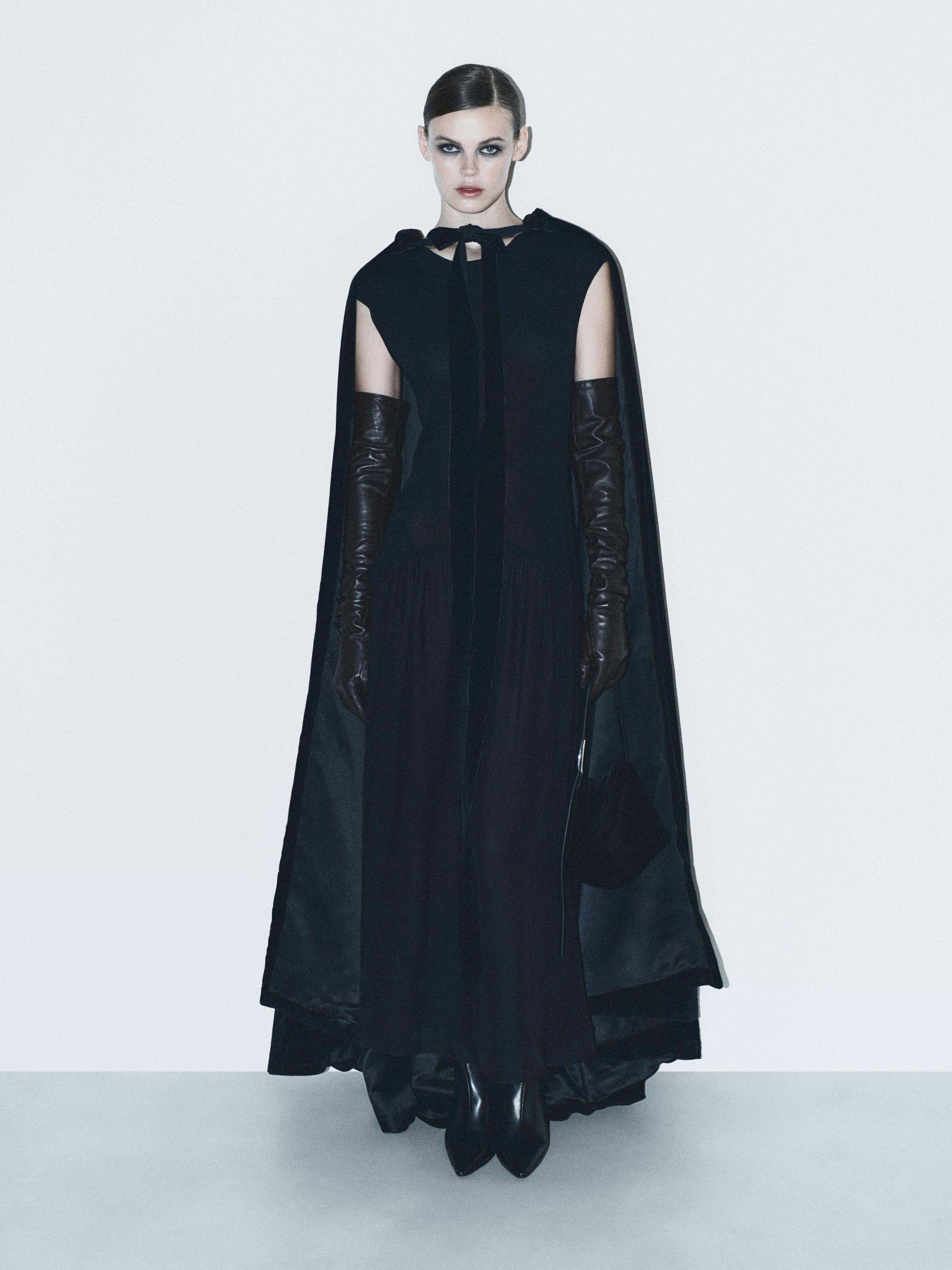 Vestido largo lencero crepe