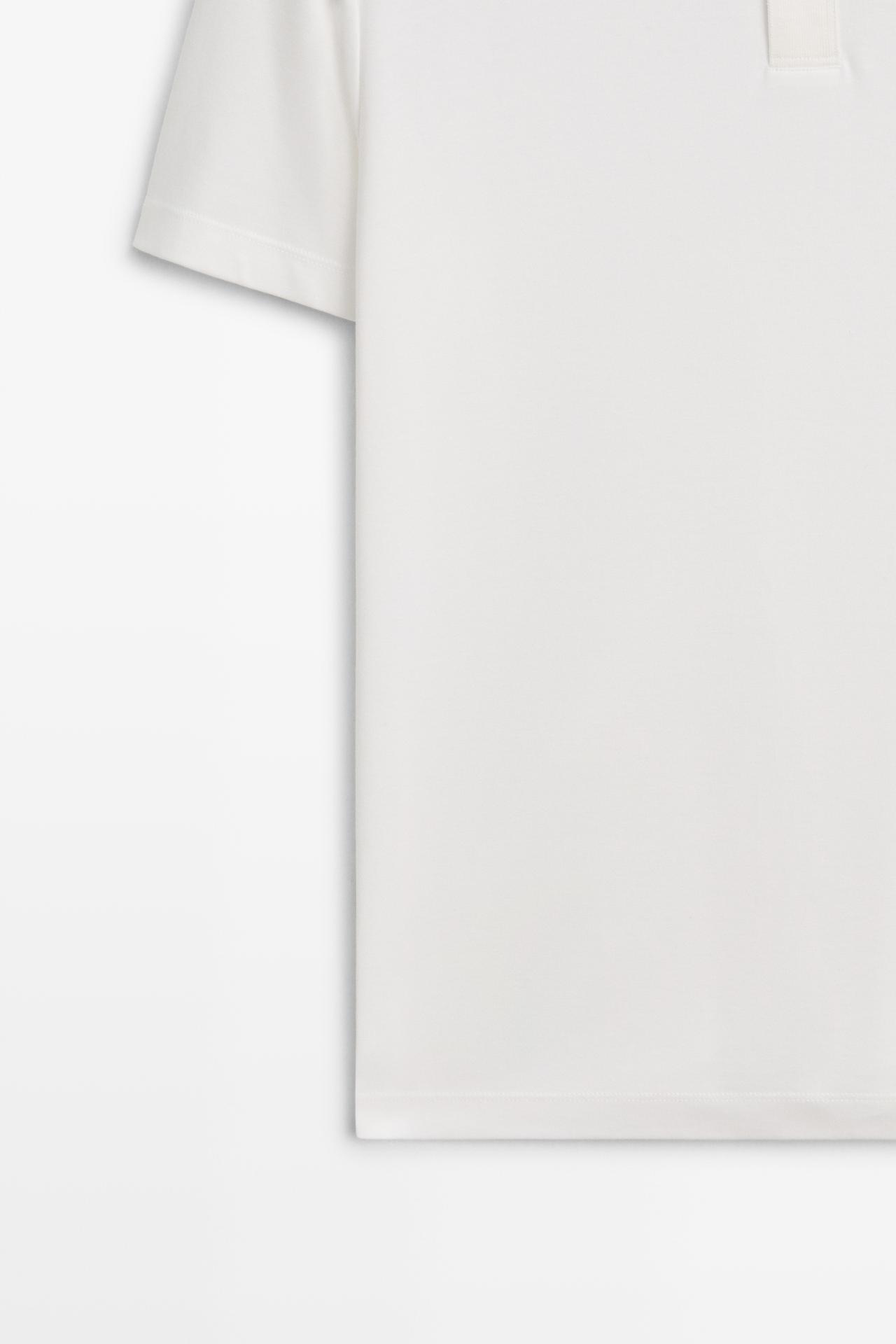 Short sleeve polo shirt with contrast detail — CREAM