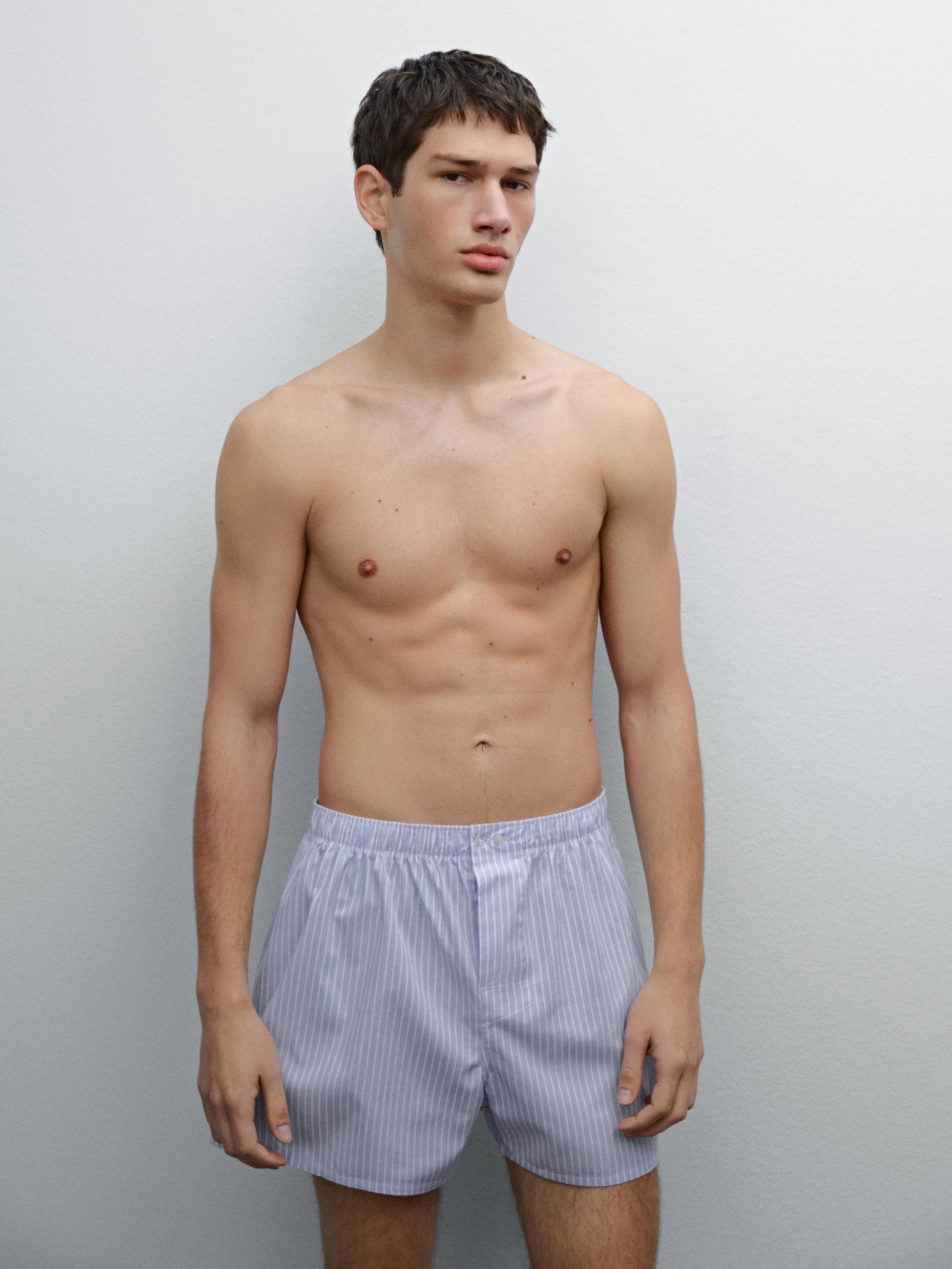 100% cotton striped boxers