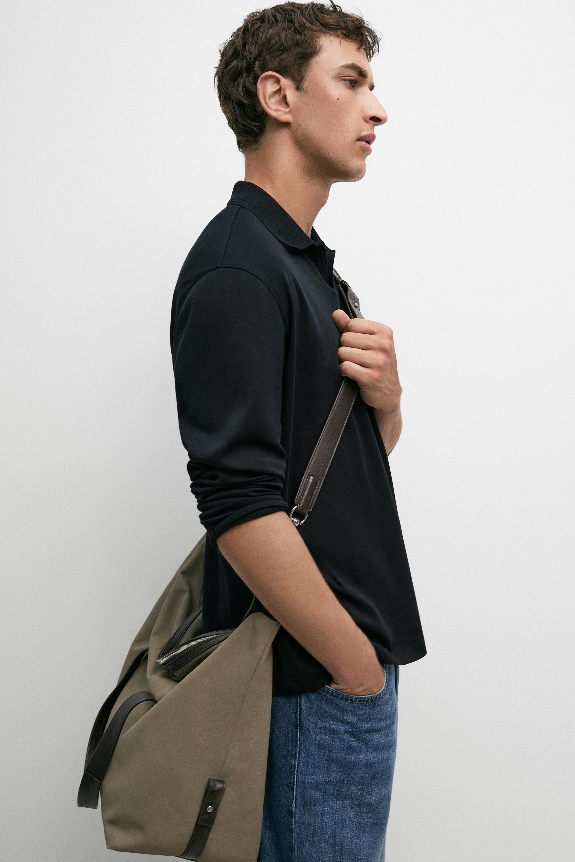 100% cotton long sleeve polo shirt — NAVY BLUE