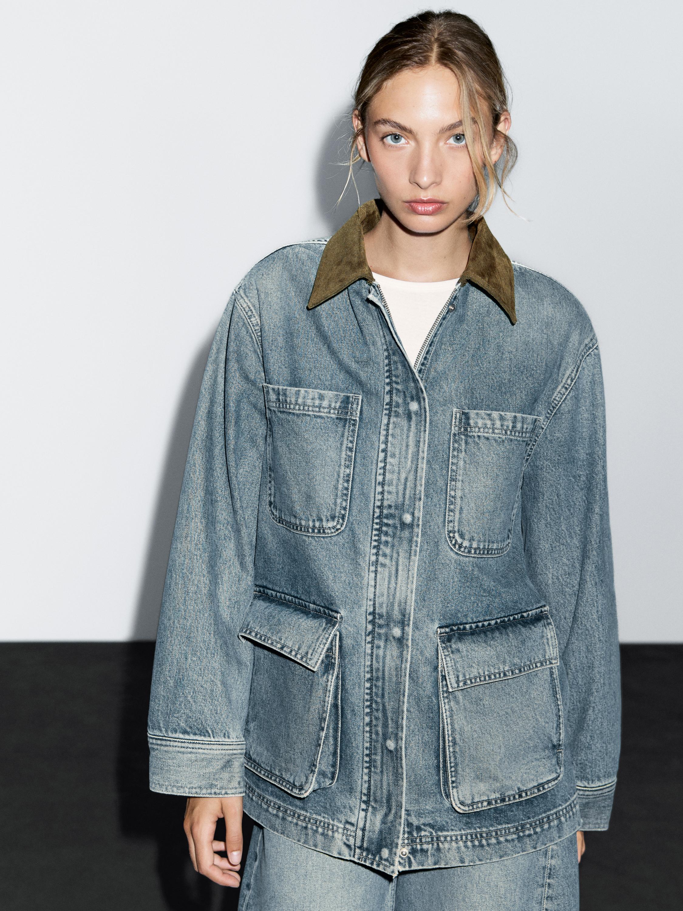 Chaqueta denim bolsillos