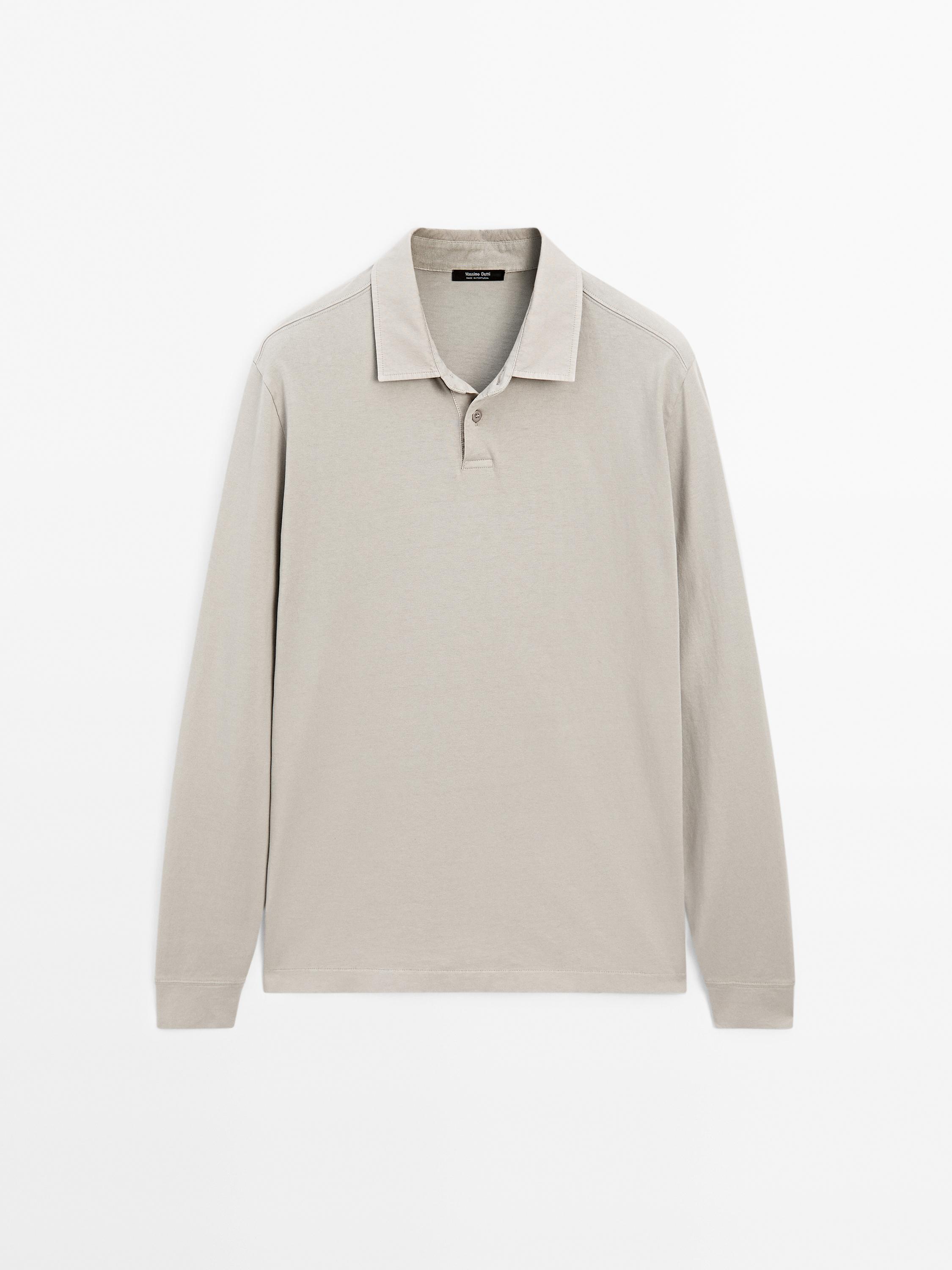 100% cotton distressed-effect polo shirt