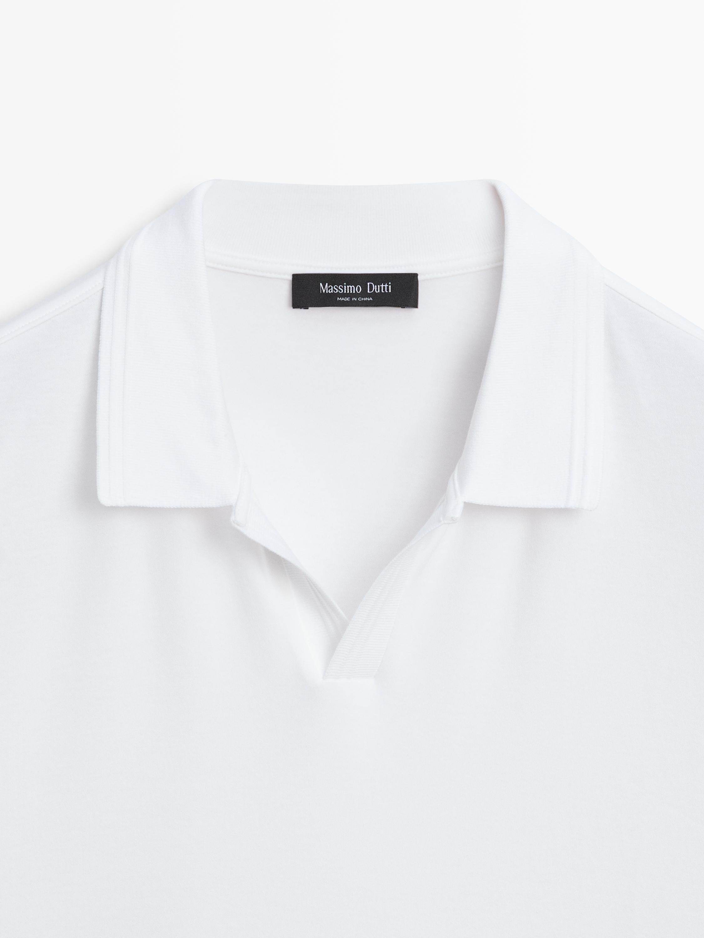 100% cotton short sleeve polo shirt — CREAM