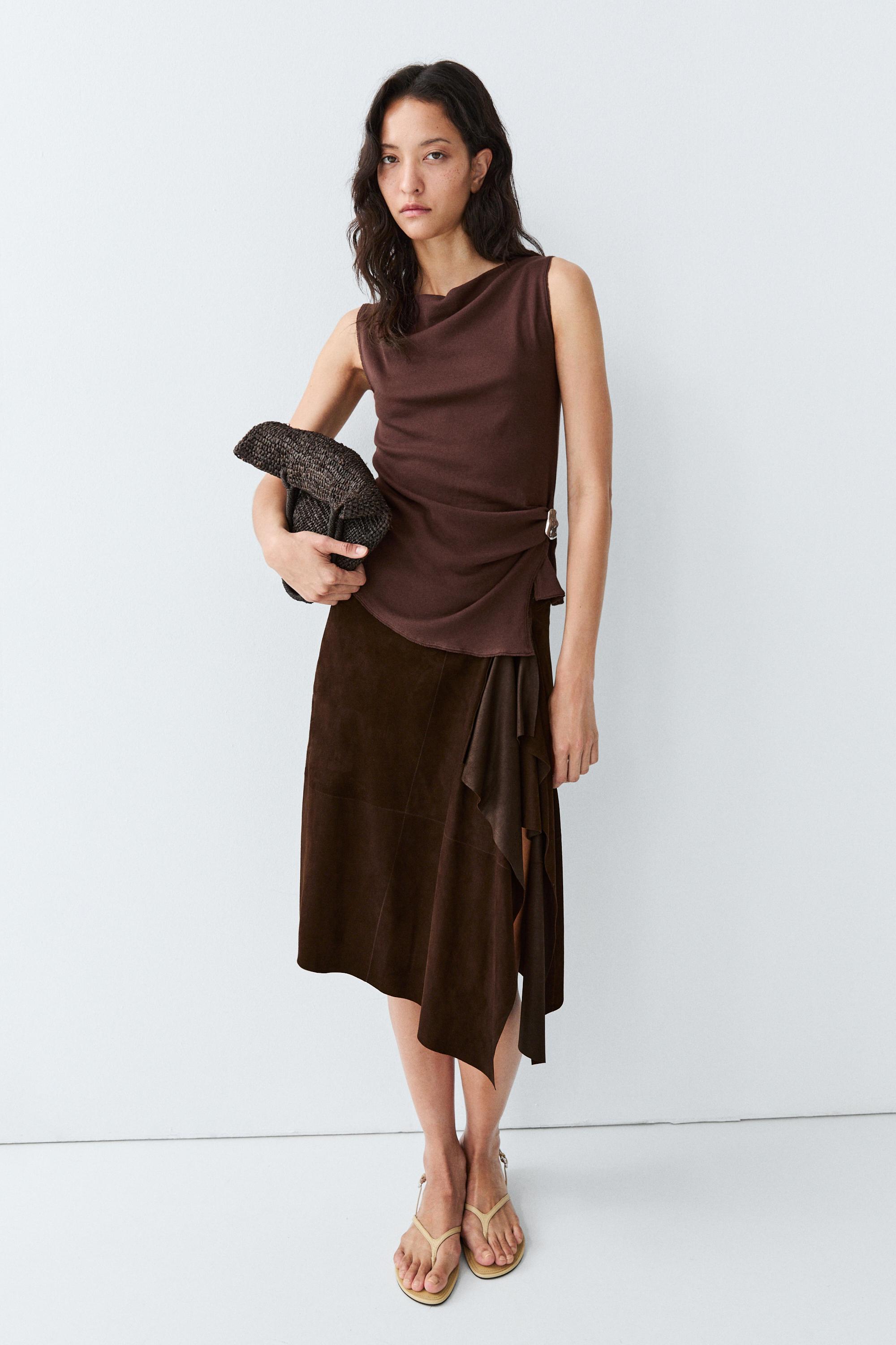 100% cotton knit top — AUBERGINE