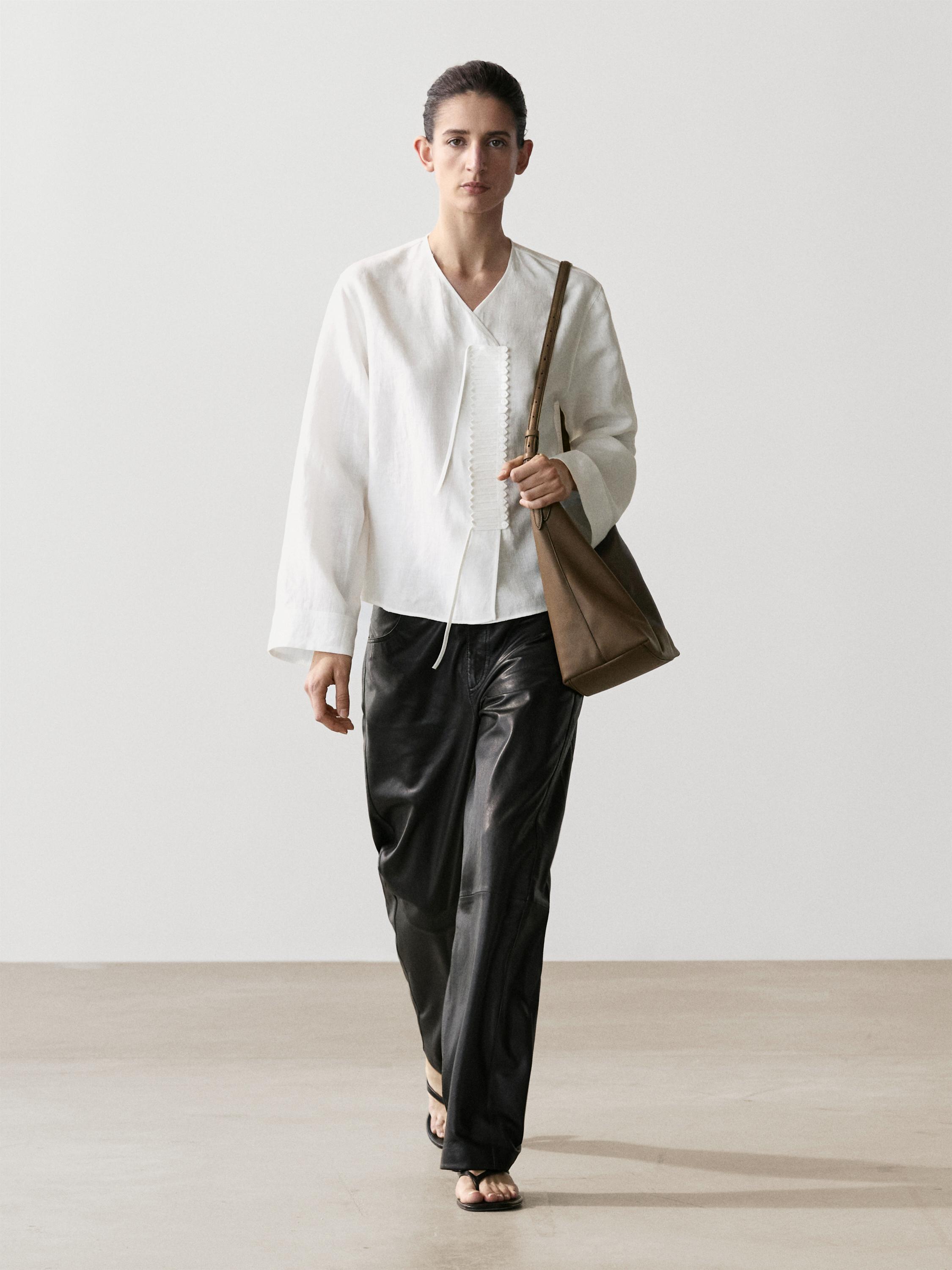 Chemise fluide avec plastron