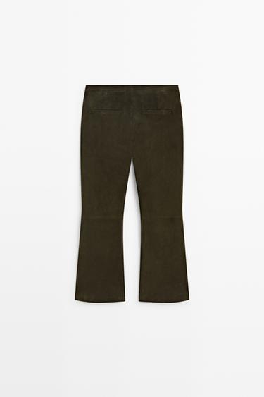 Suede leather pants — KHAKI 6