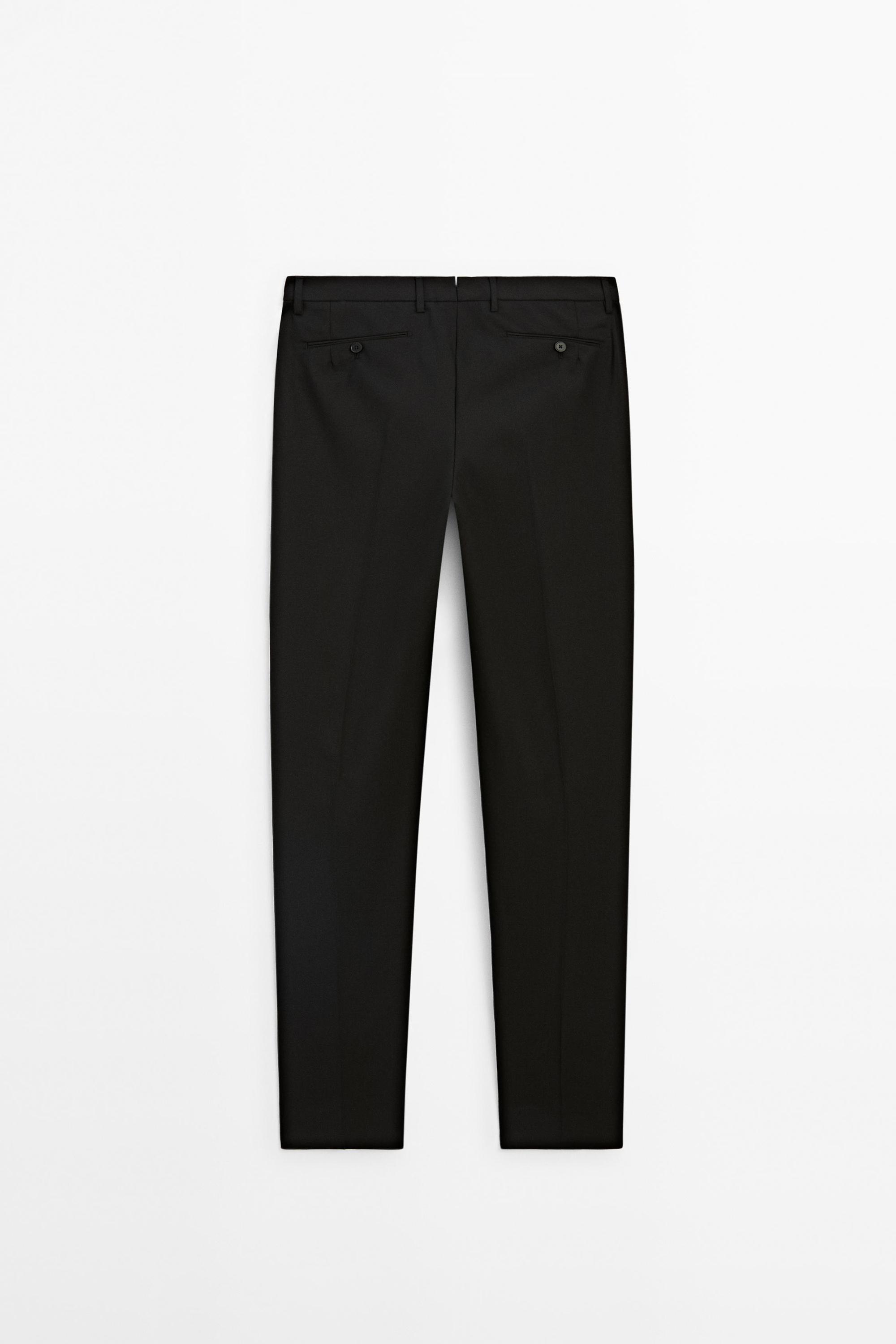 100% wool suit pants — BLACK