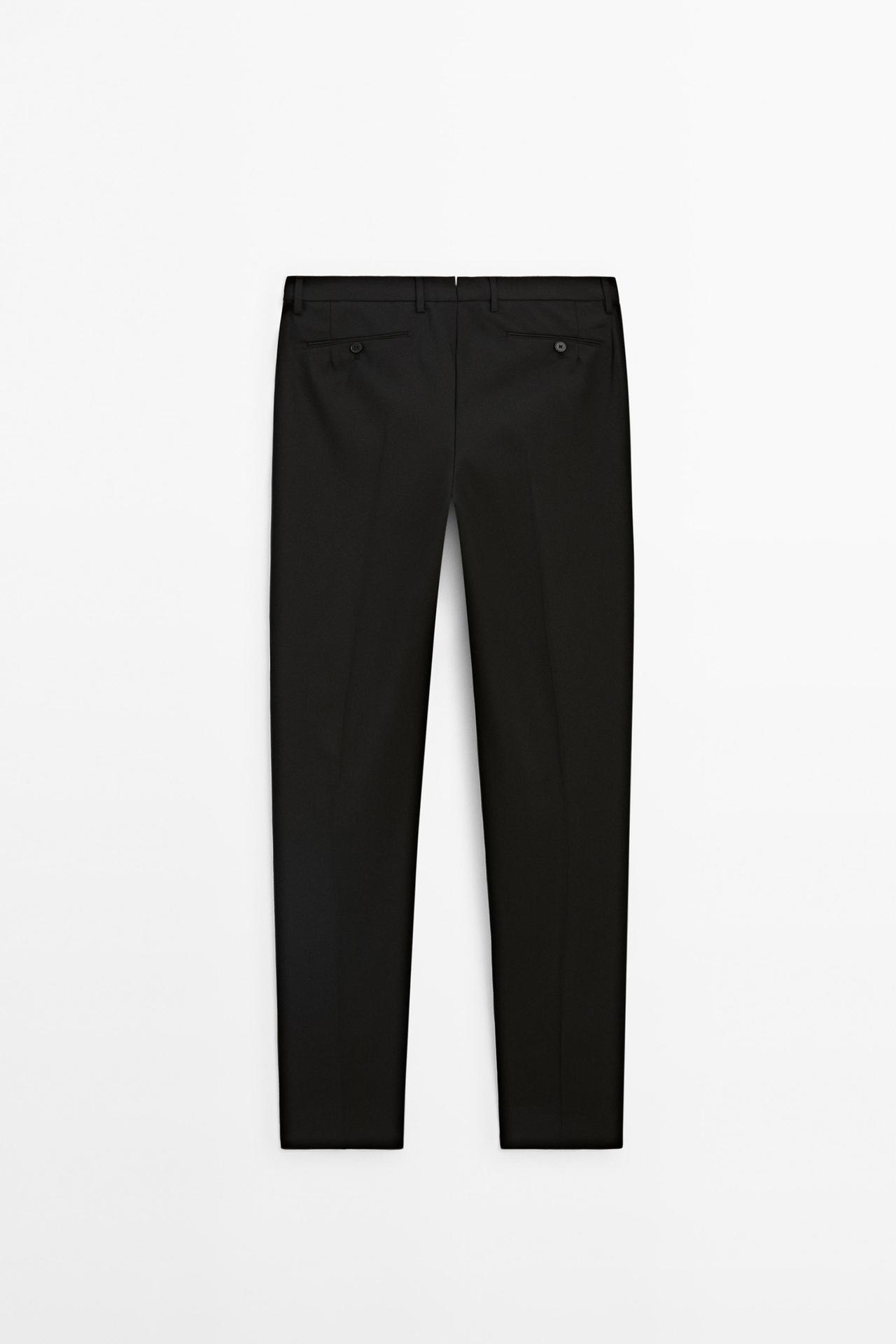 100% wool suit pants — BLACK