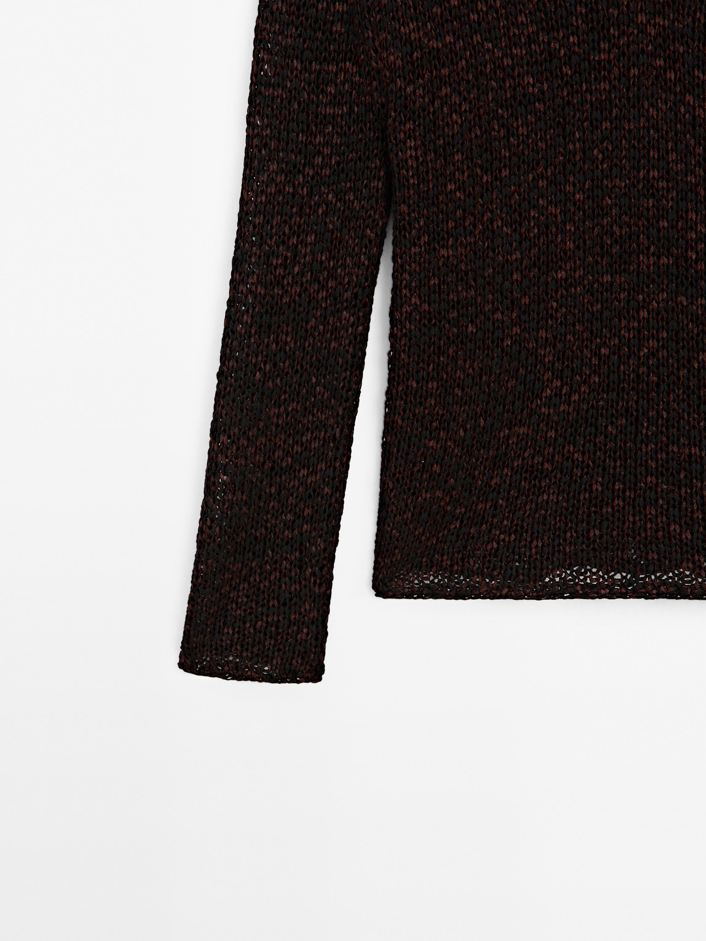 Pull coton en maille moulinée