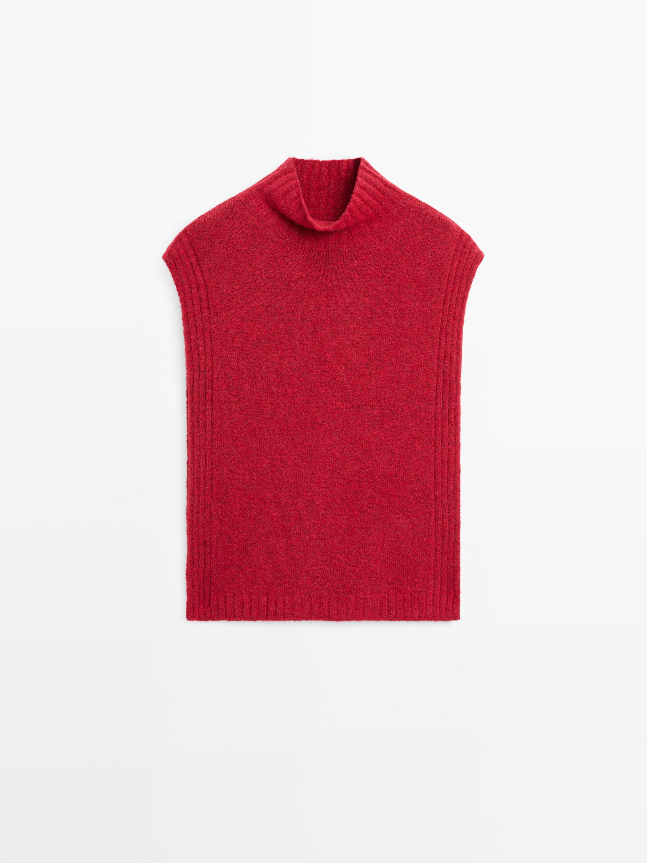 Sleeveless high neck sweater