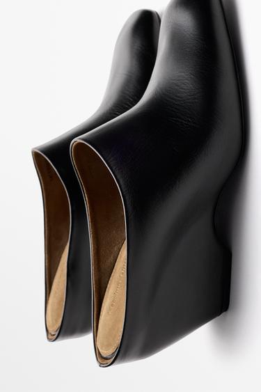Leather wedge mule — BLACK 4