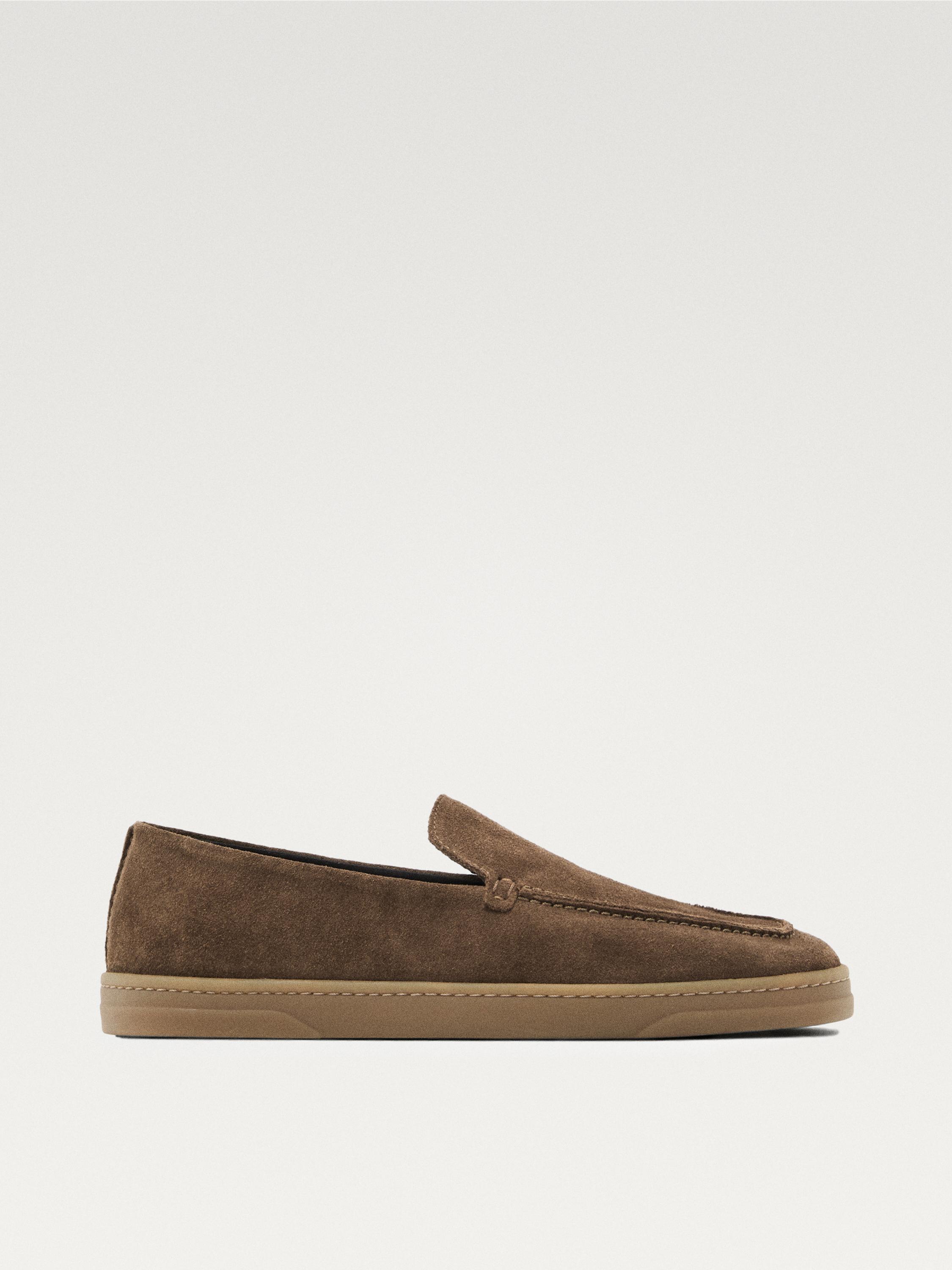 Soft split suede loafers