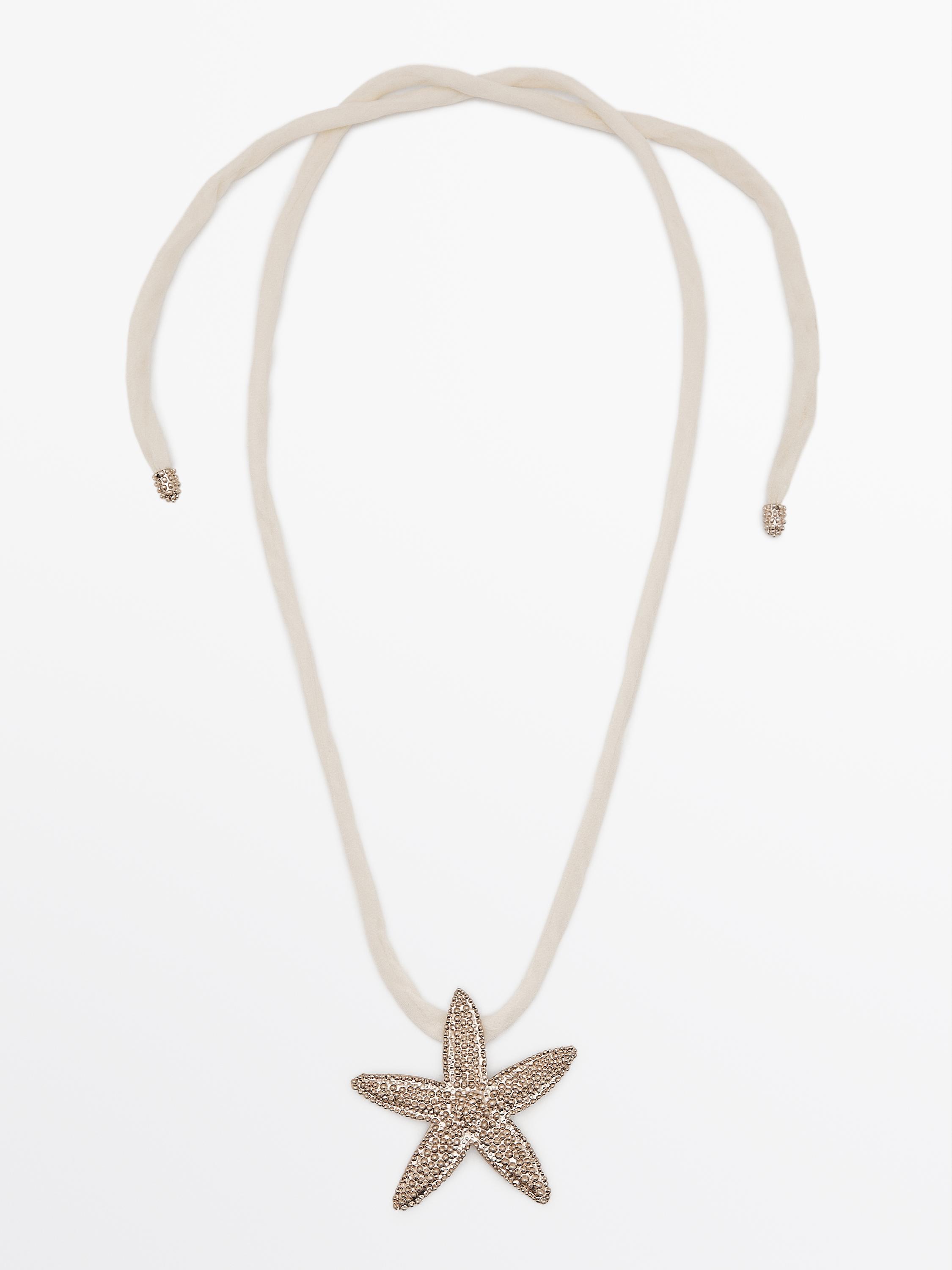 Silk star cord necklace