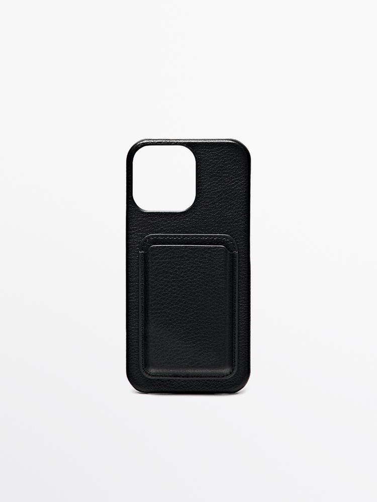 Nappa leather iPhone 16 Pro Max case — BLACK
