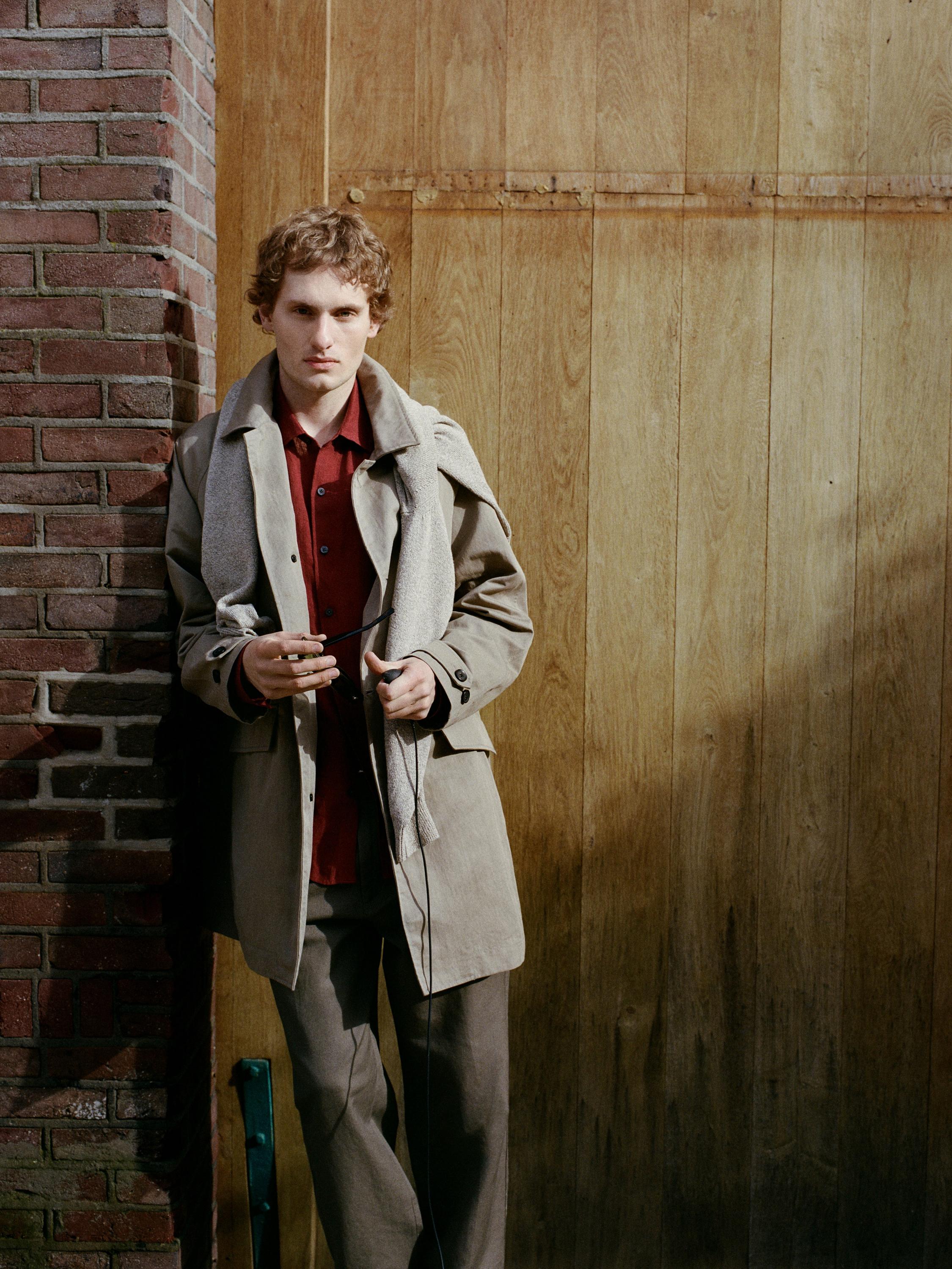 Lightweight cotton blend trench coat — BEIGE