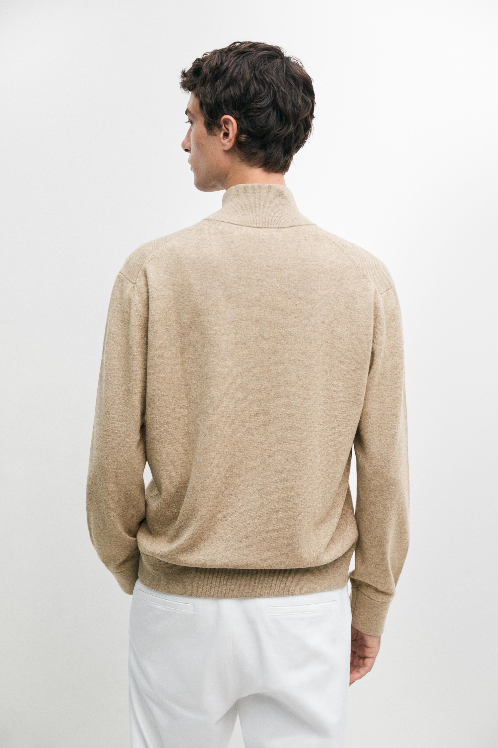 Wool blend cardigan with zip detail — Washed
