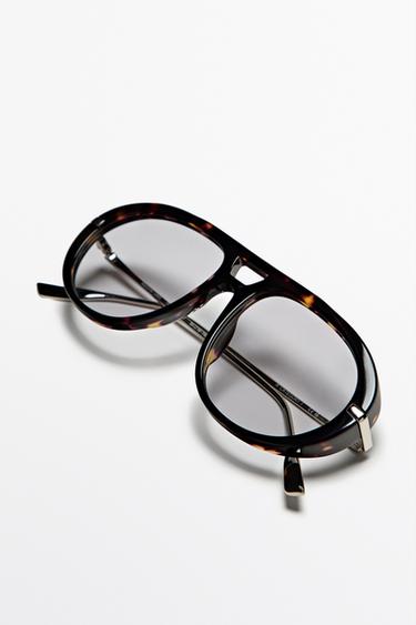 Tortoiseshell-effect aviator glasses — BLUE 4