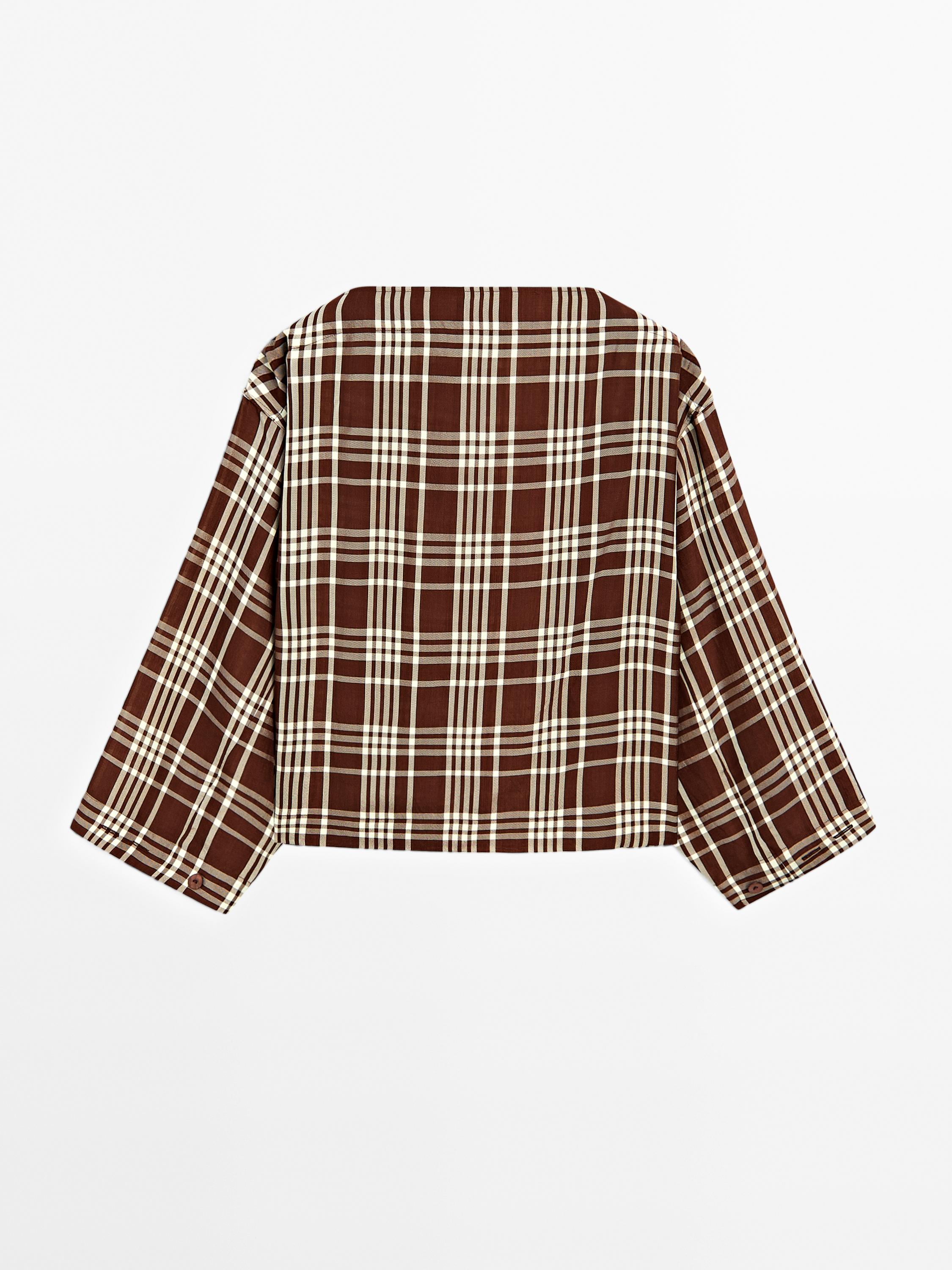 Flowing check blouse