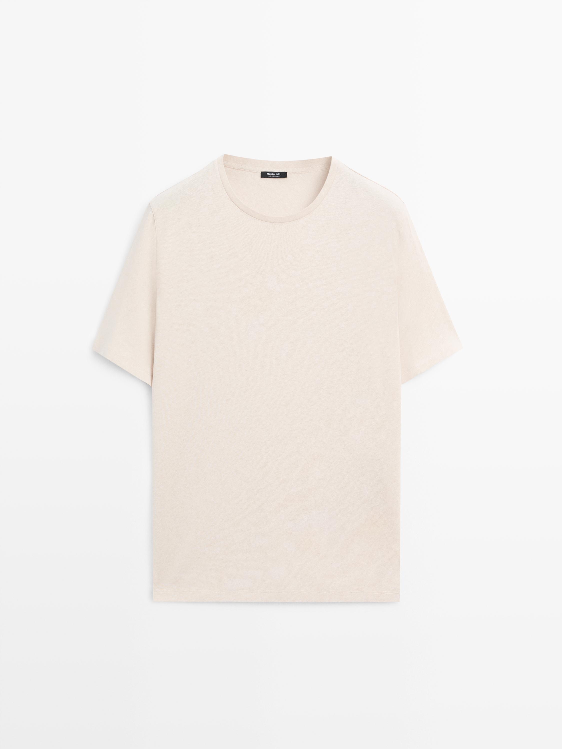 Short sleeve linen blend T-shirt