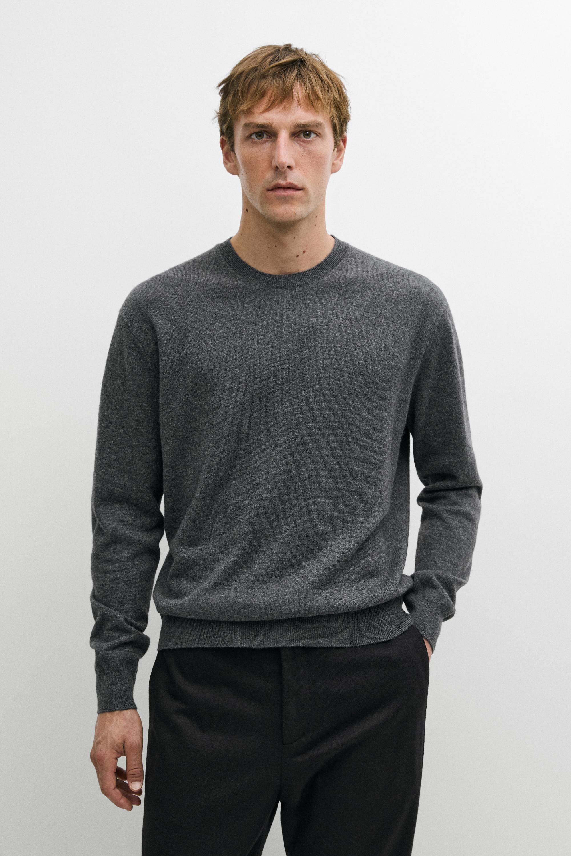 Knit 100% cashmere round neck sweater