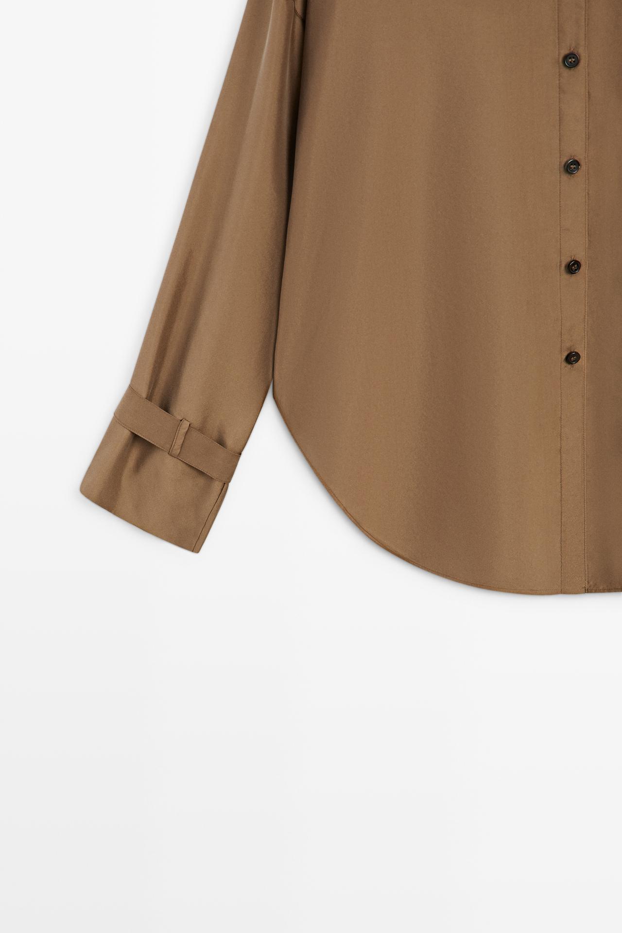 Flowing 100% silk shirt — TOFFEE