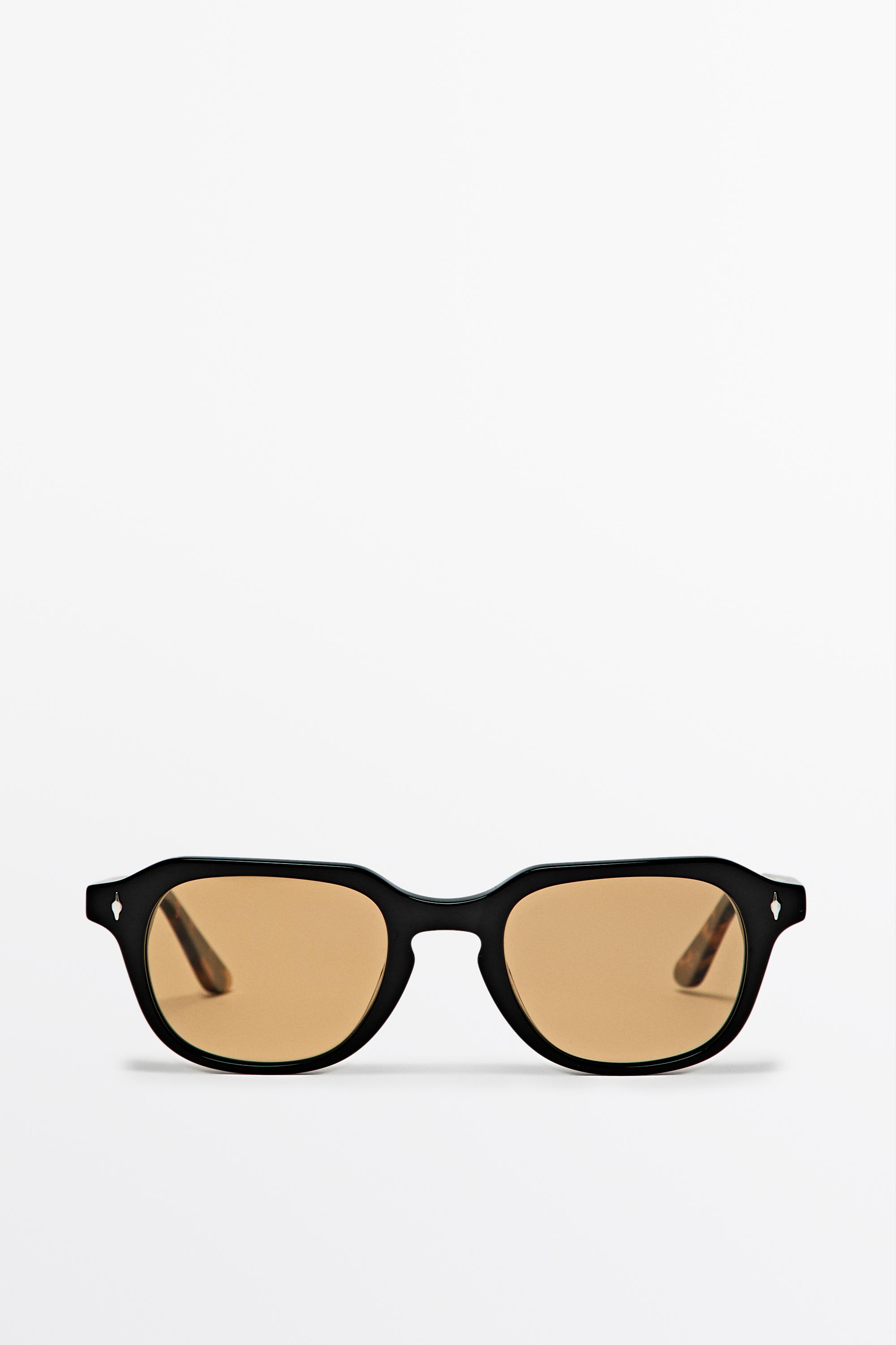 Round resin sunglasses — DARK GREY
