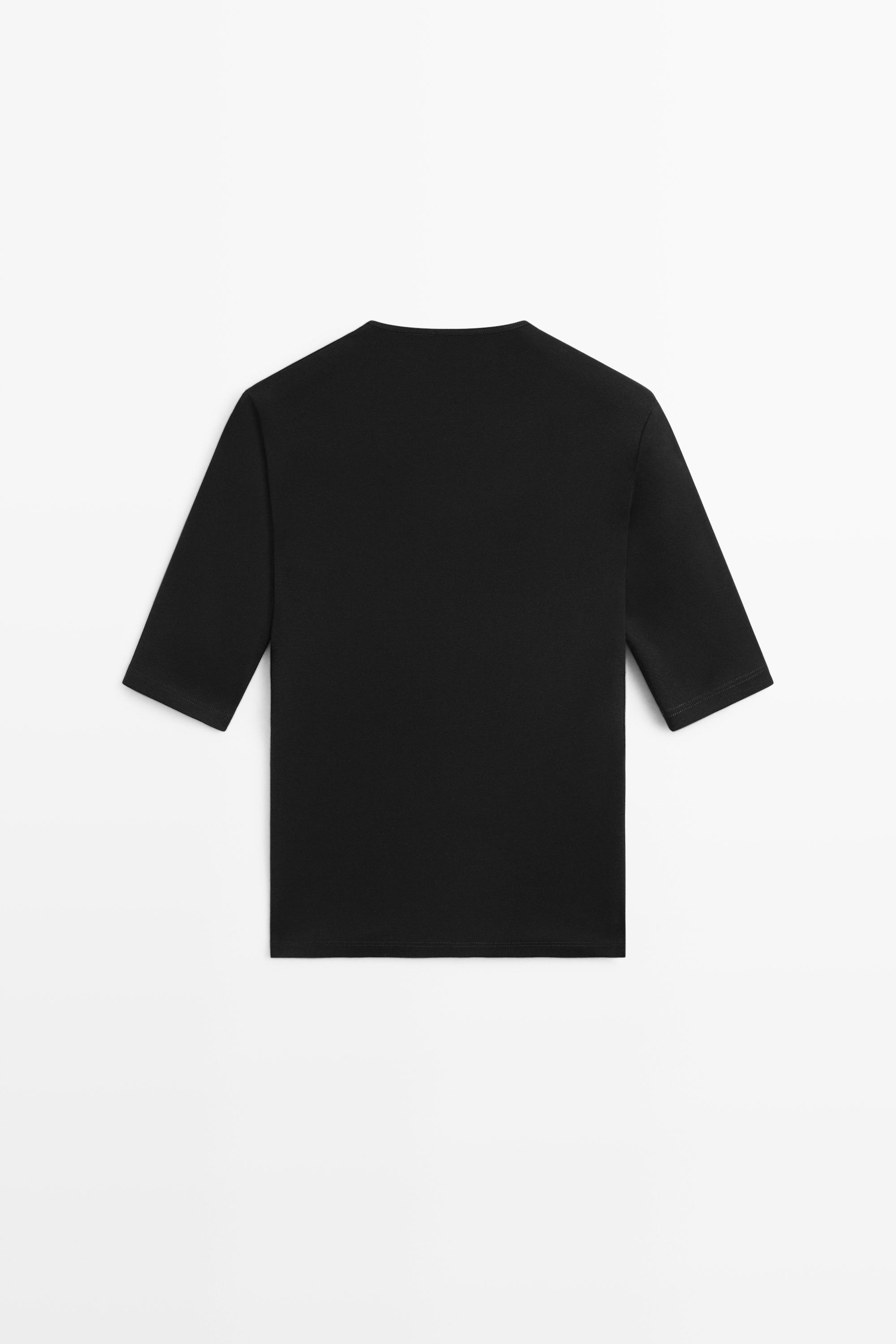 100% cotton boat neck T-shirt