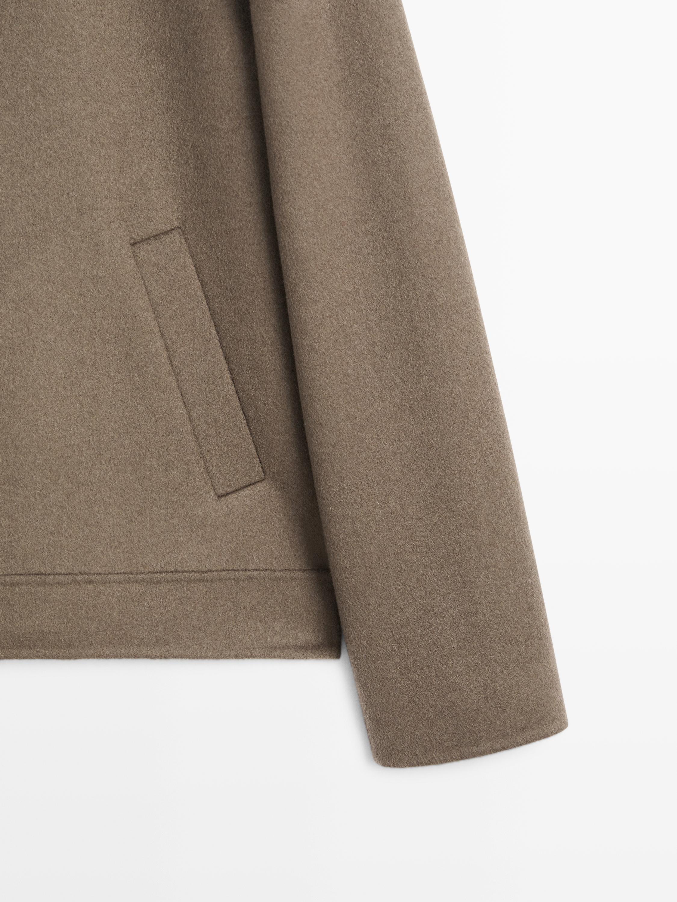 Wool blend jacket with pockets — GREENISH