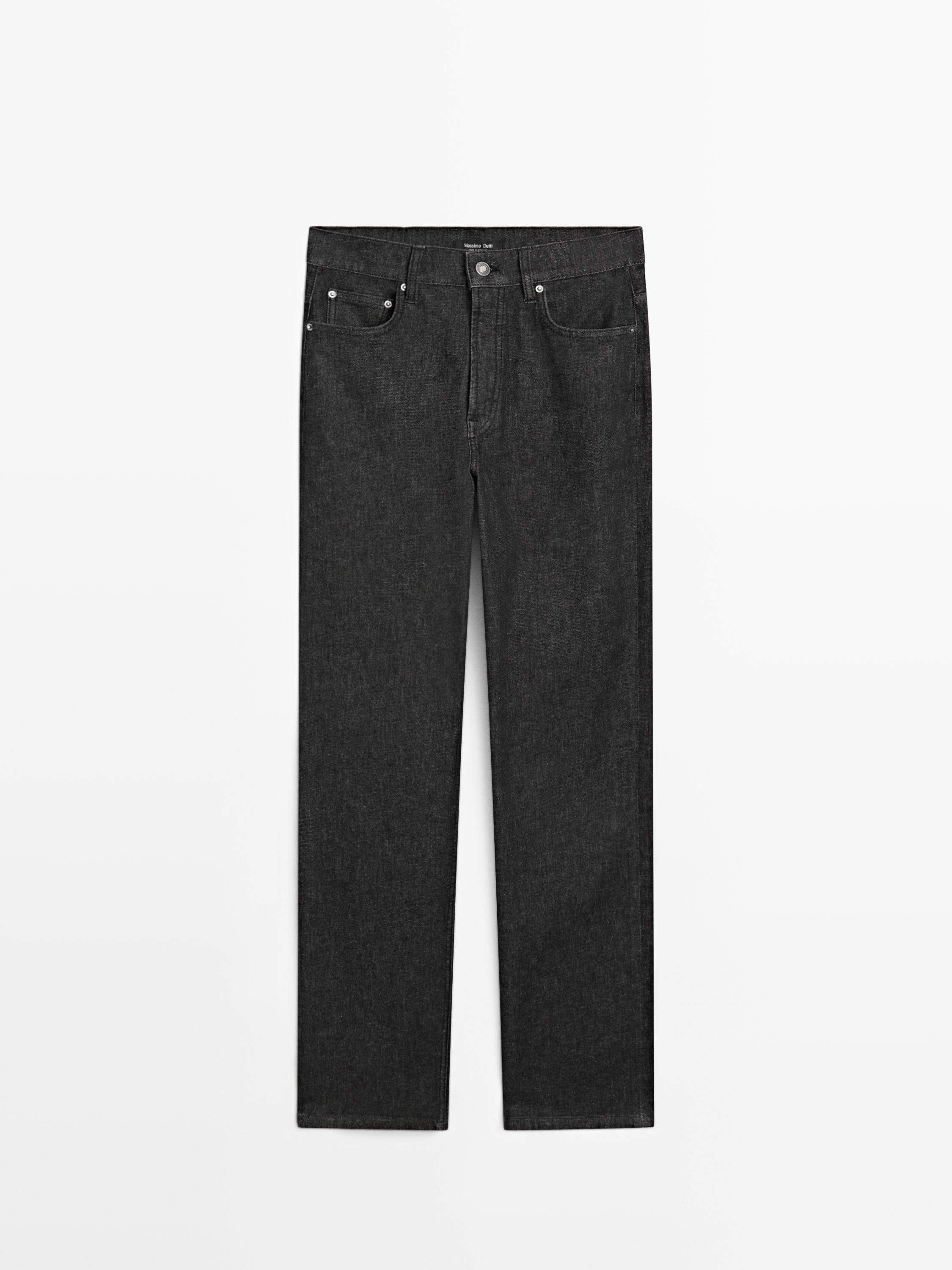 Jeans straight tiro alto