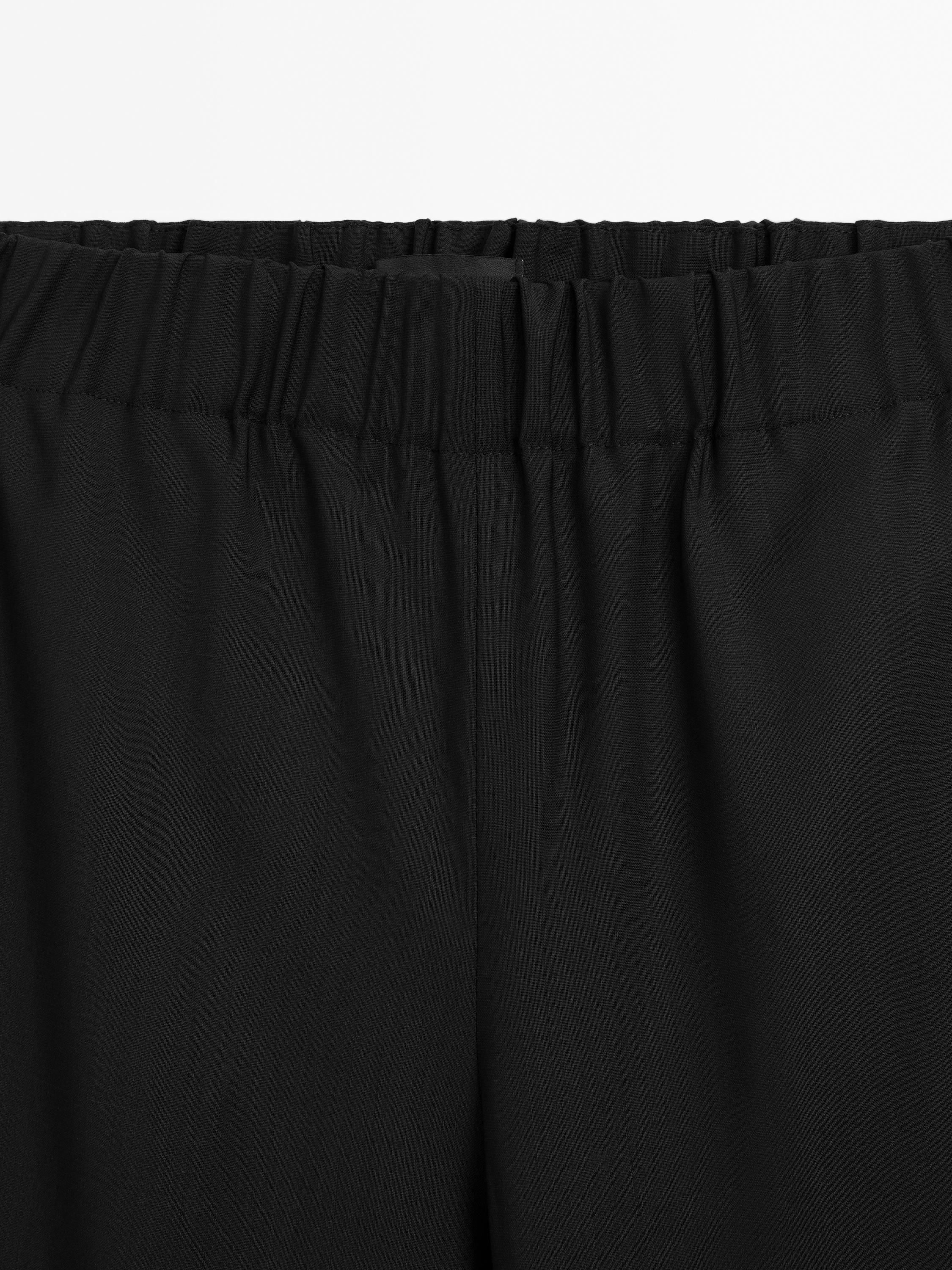 100% wool trousers with elastic waistband