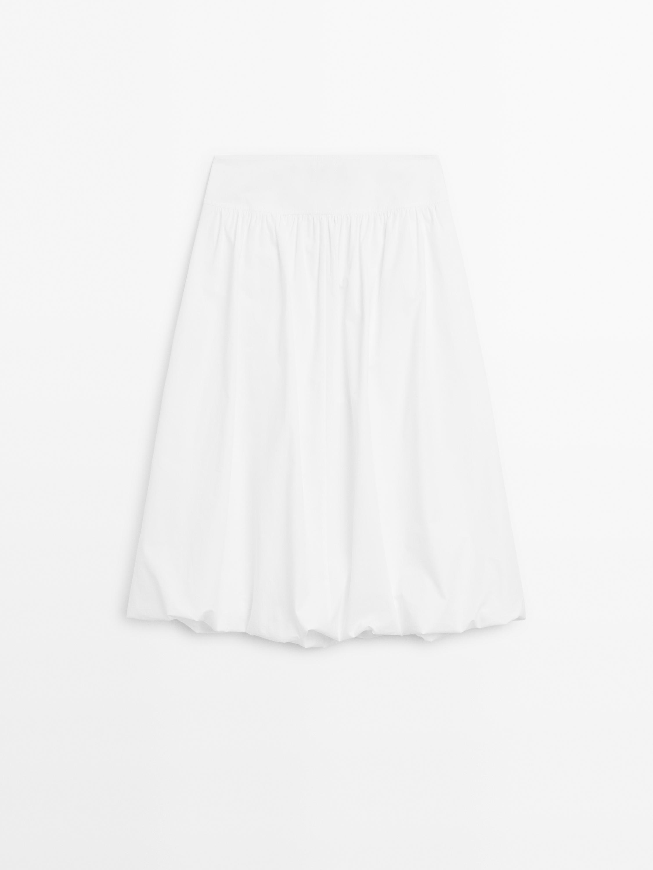 Jupe midi bouffante 100 % coton