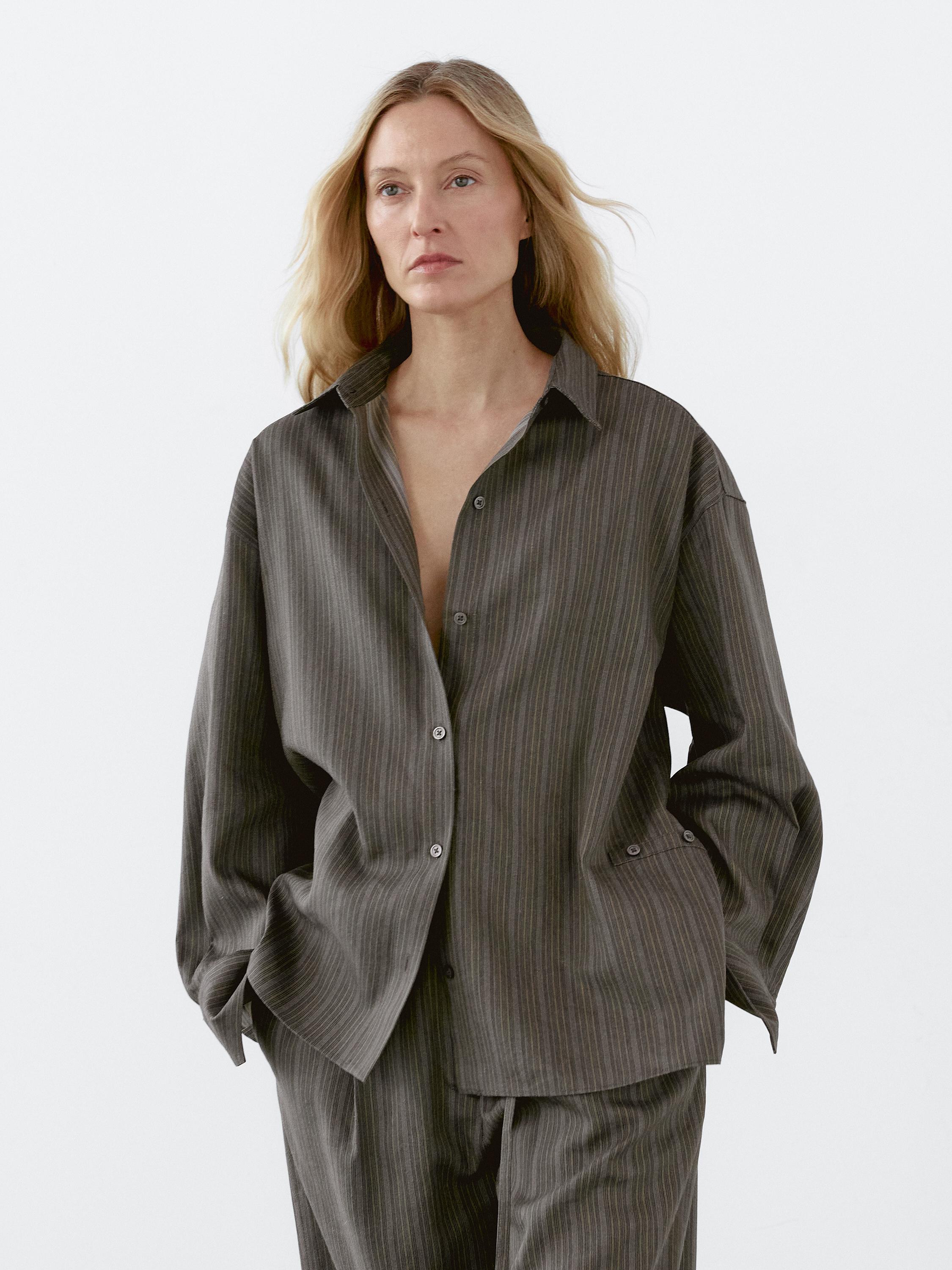 Striped flowing shirt
