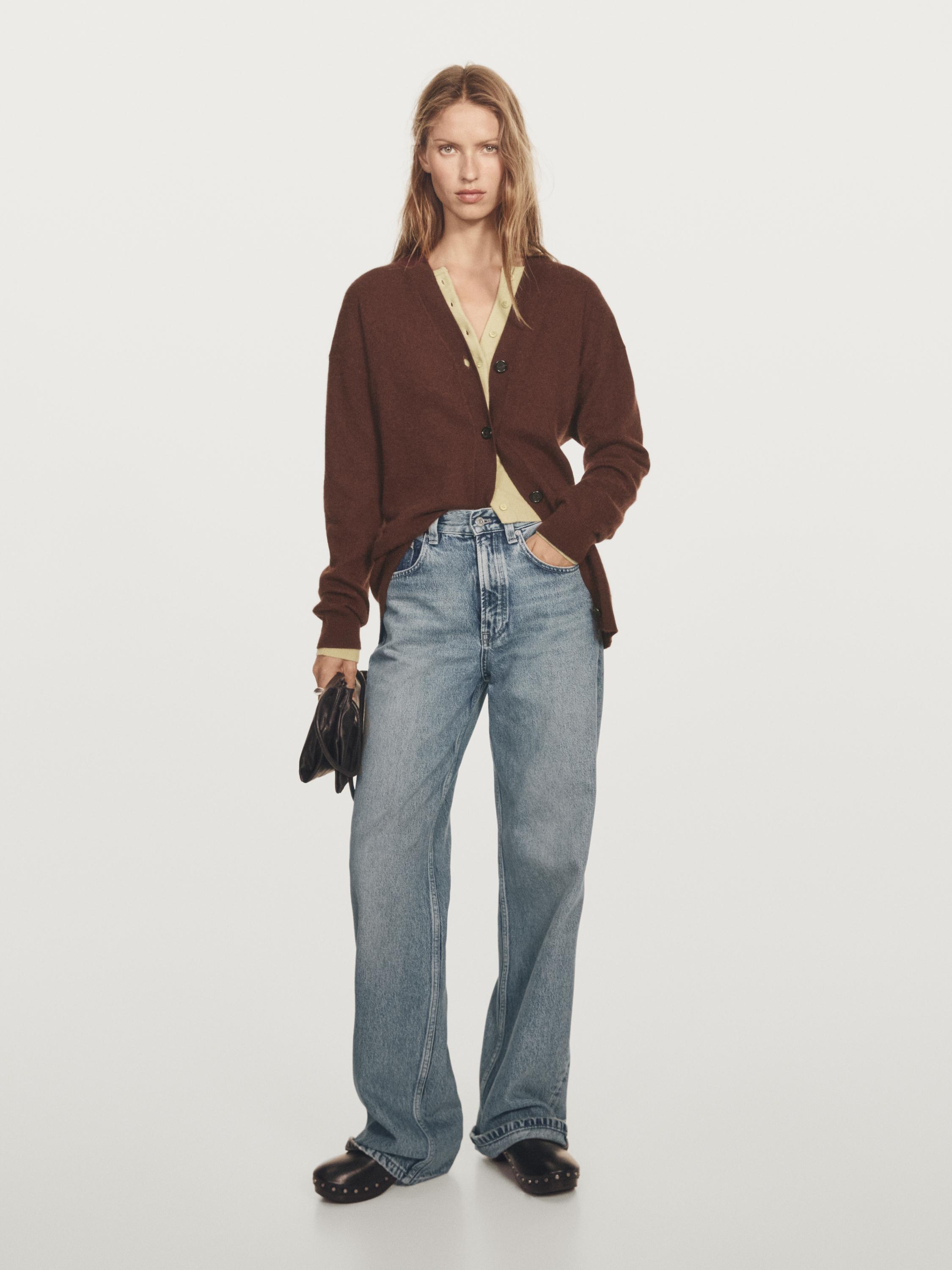 100% kasjmier oversized vest met V-hals