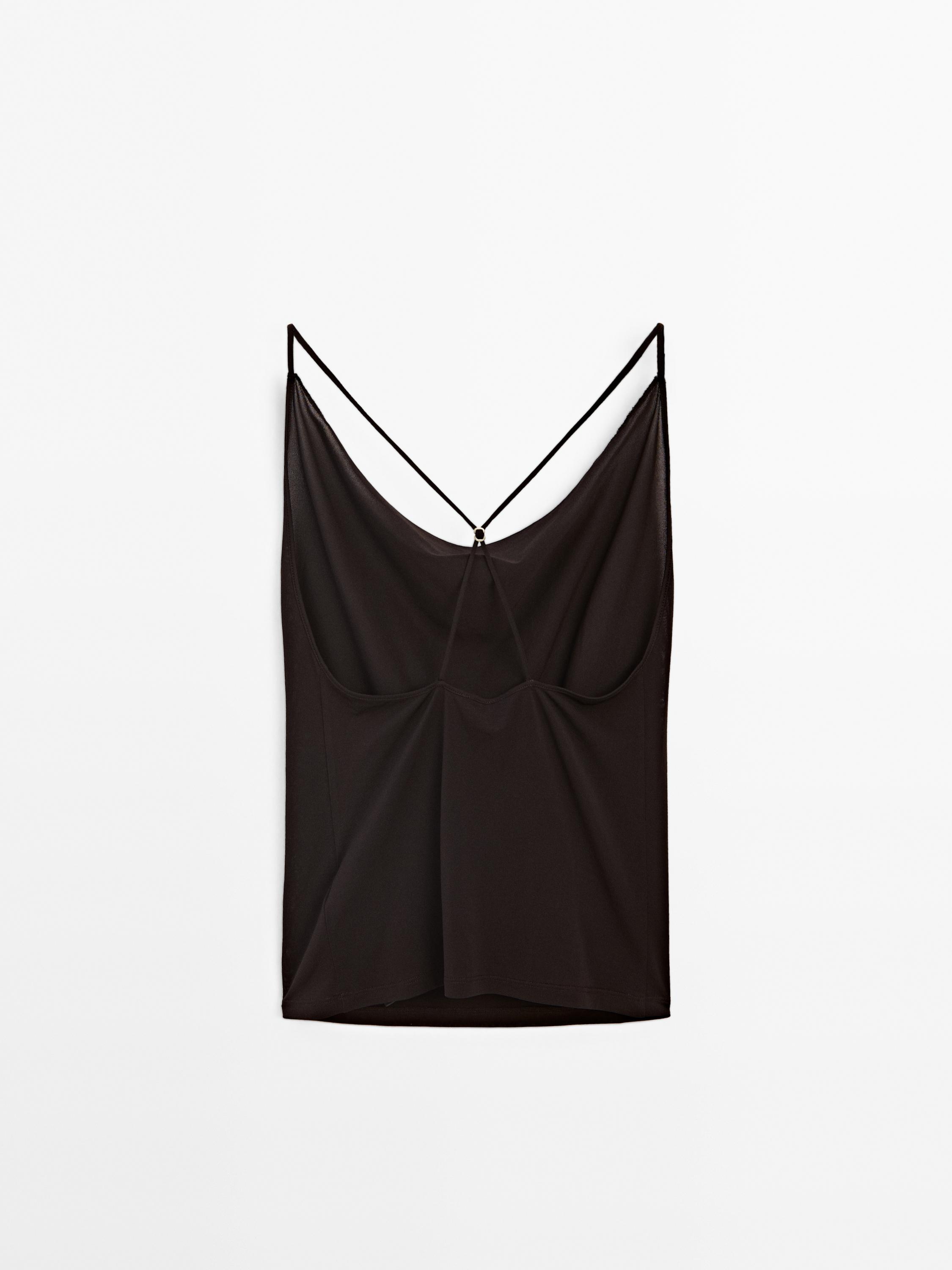Flowing strappy top with crossover back