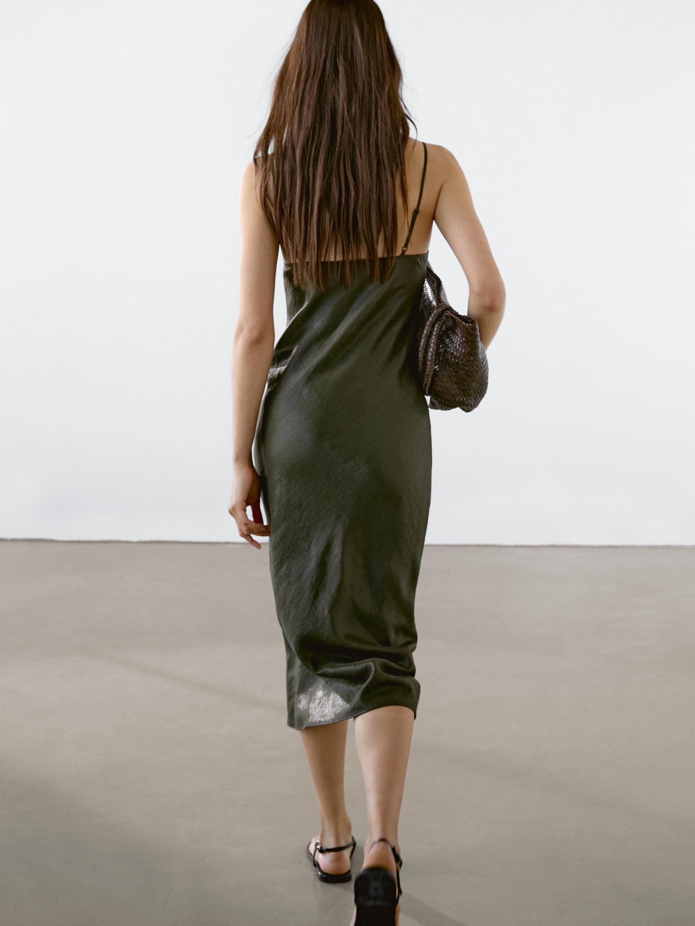 Satin halter dress