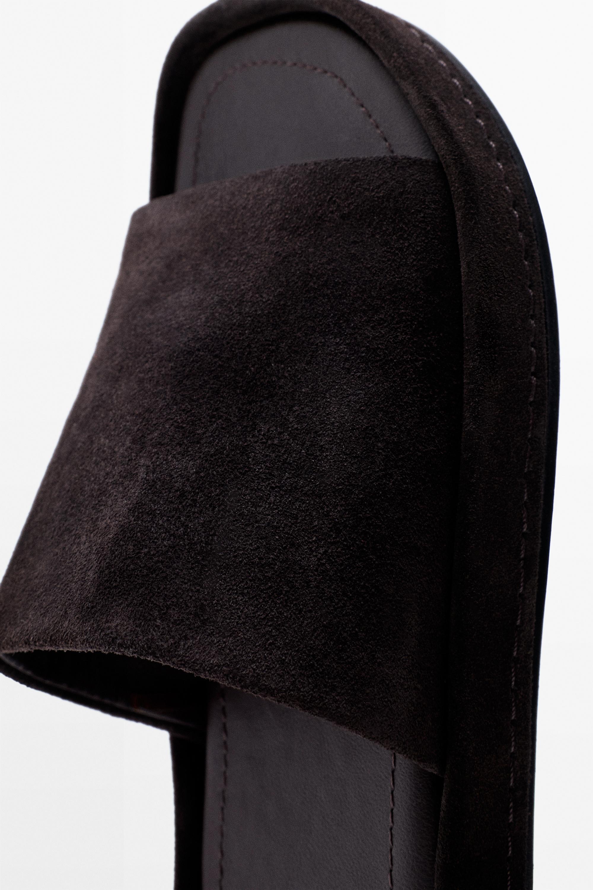 Platform slide sandals — BROWN