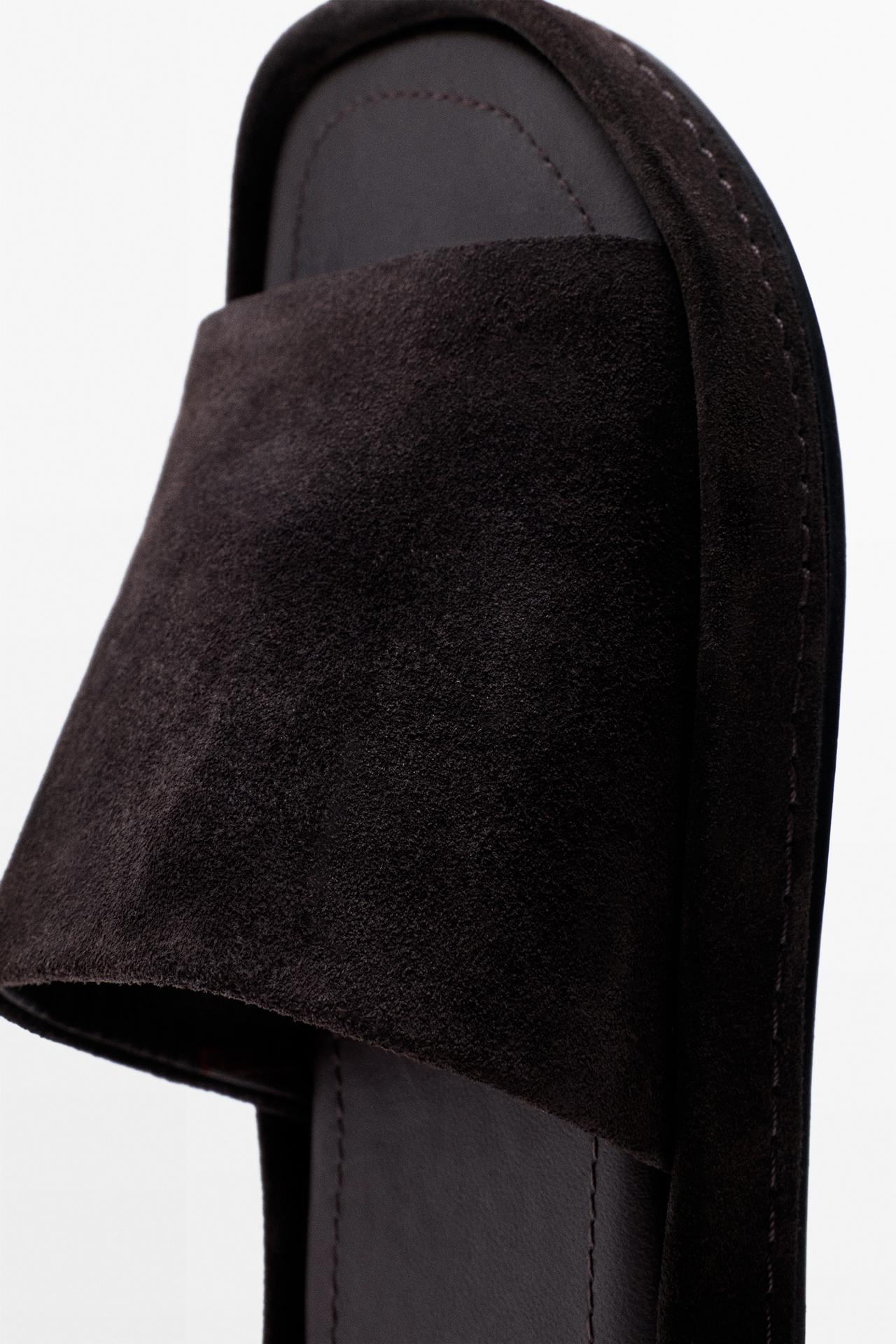 Platform slide sandals — BROWN