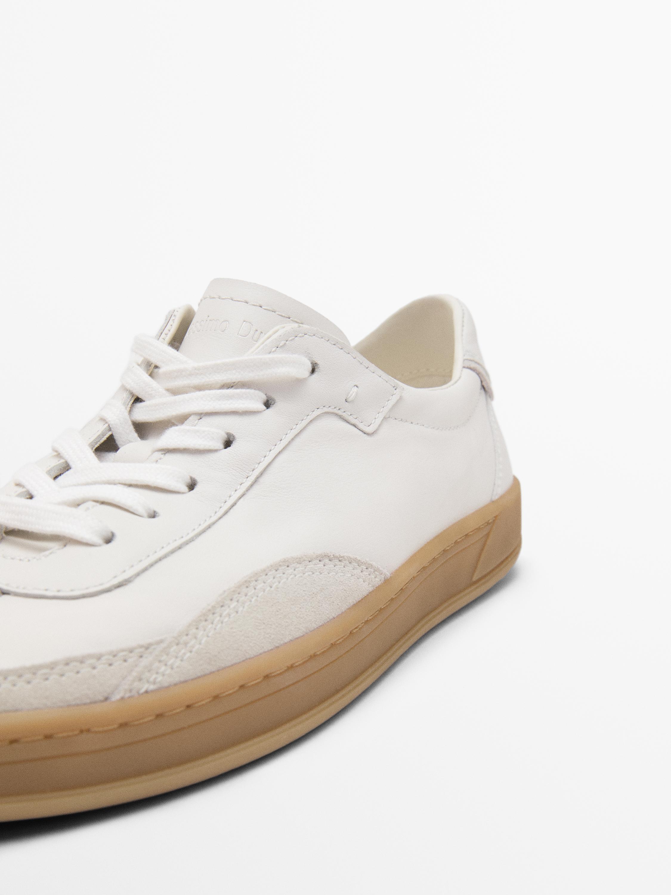 White nappa trainers
