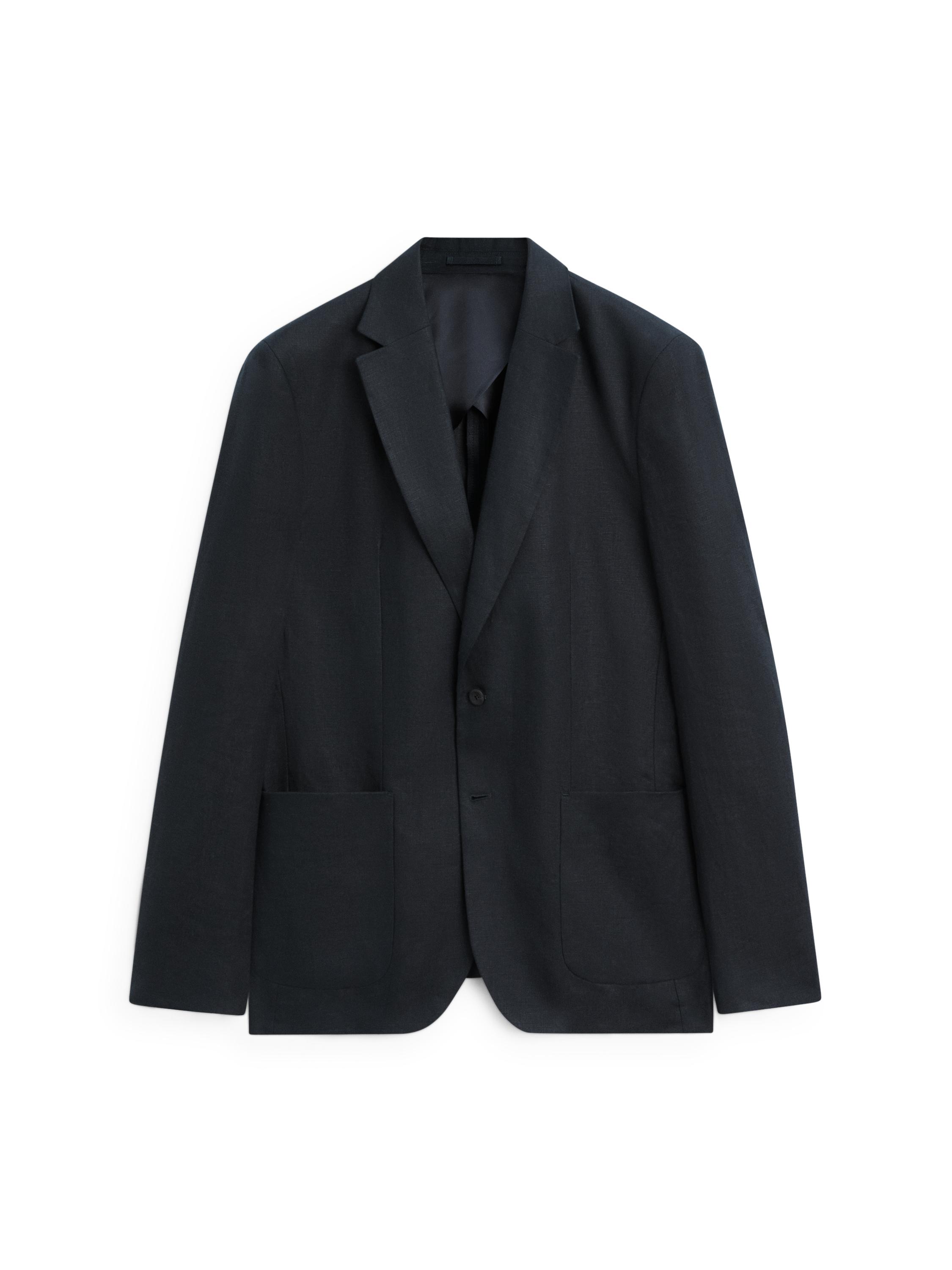 100% linen suit blazer — NAVY BLUE