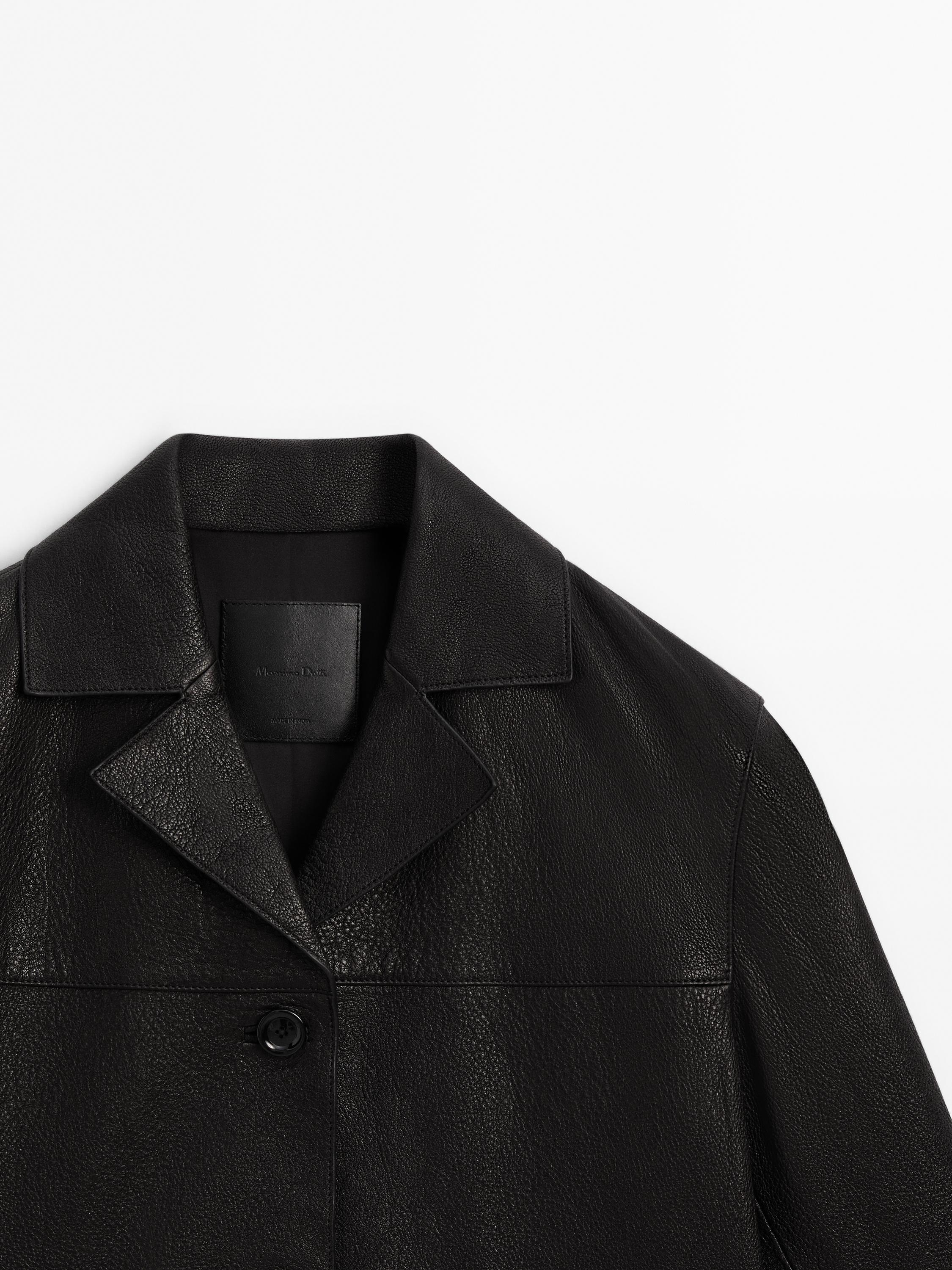 Nappa leather textured jacket
