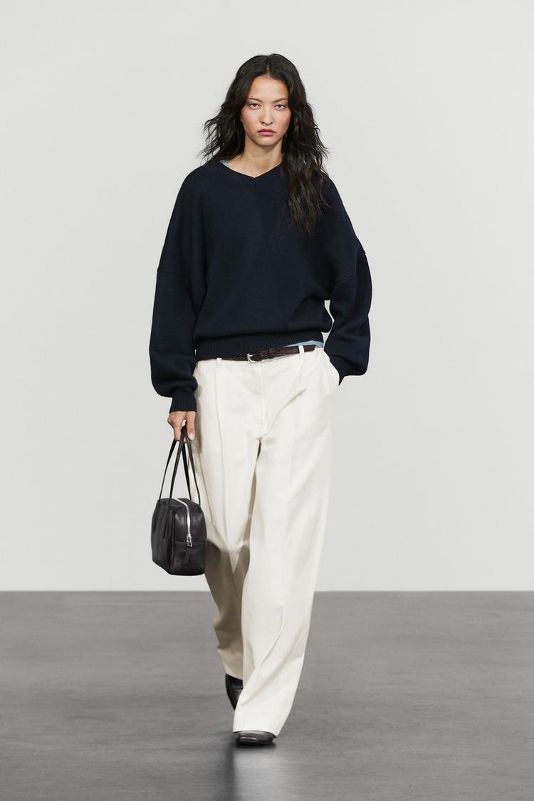 100% wool oversize knit sweater — Dark Blue