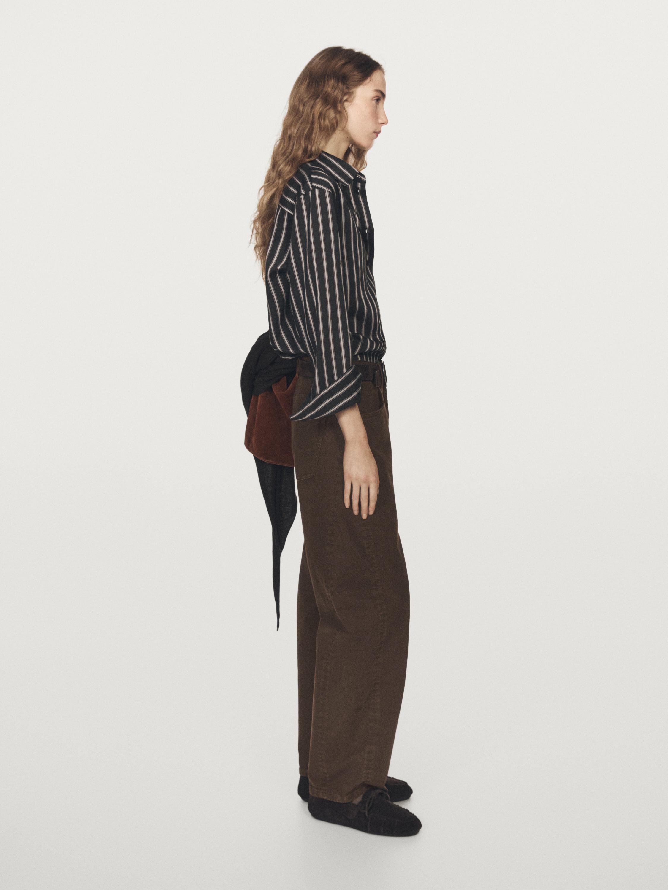 High-waist balloon fit jeans — Chocolate