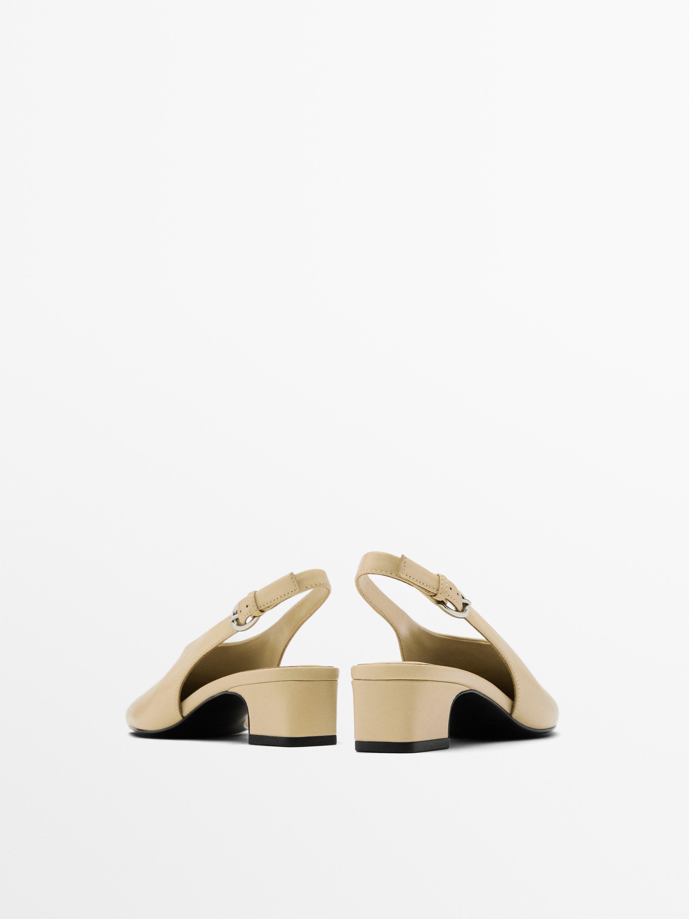 High-heel slingback shoes