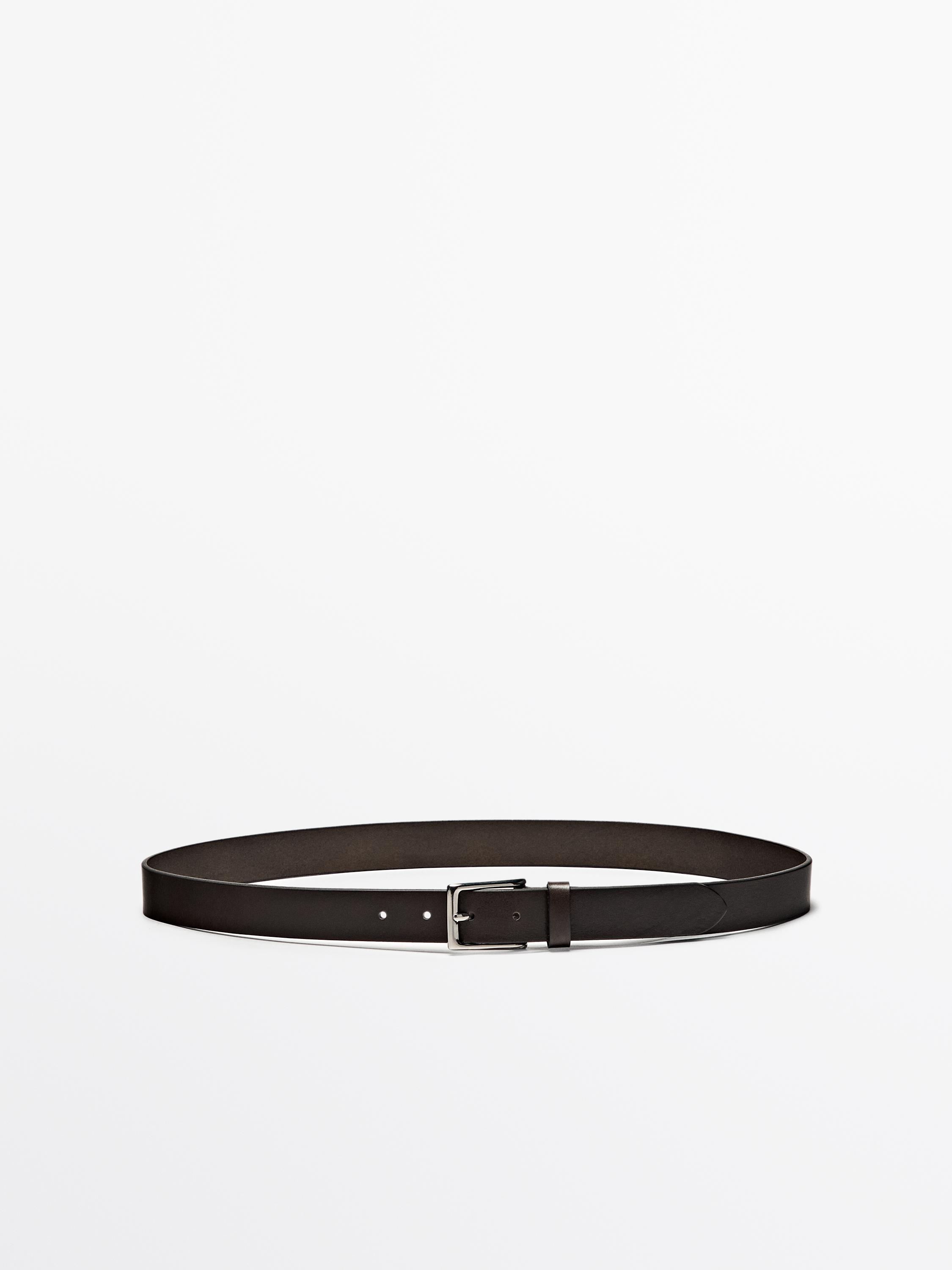 Cinturón piel hebilla rectangular