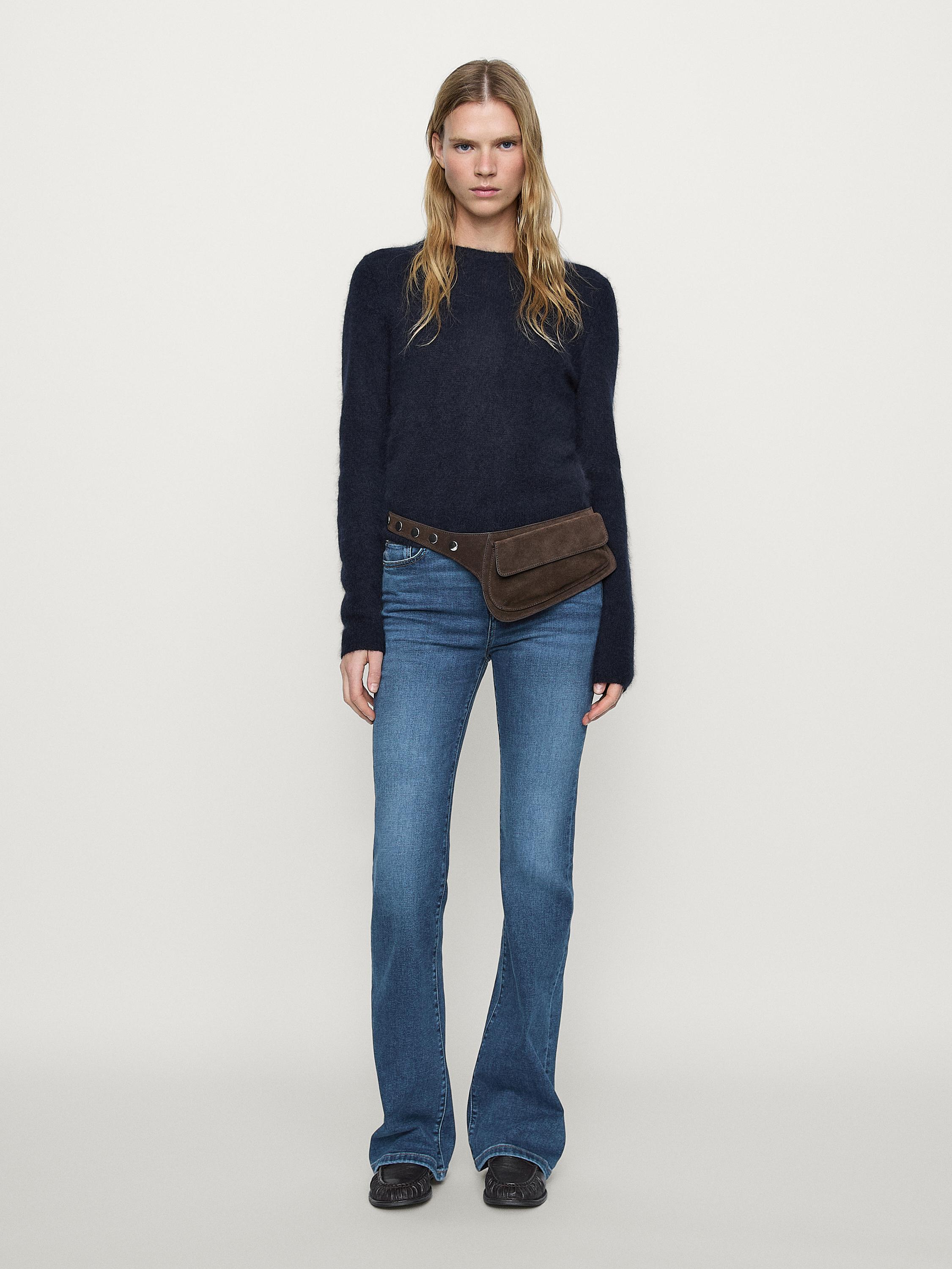 High-waist skinny flared jeans