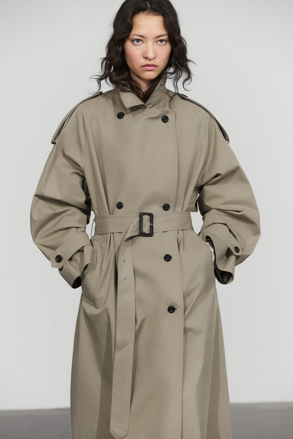 Double-breasted trench coat · Beige · Coats | Massimo Dutti