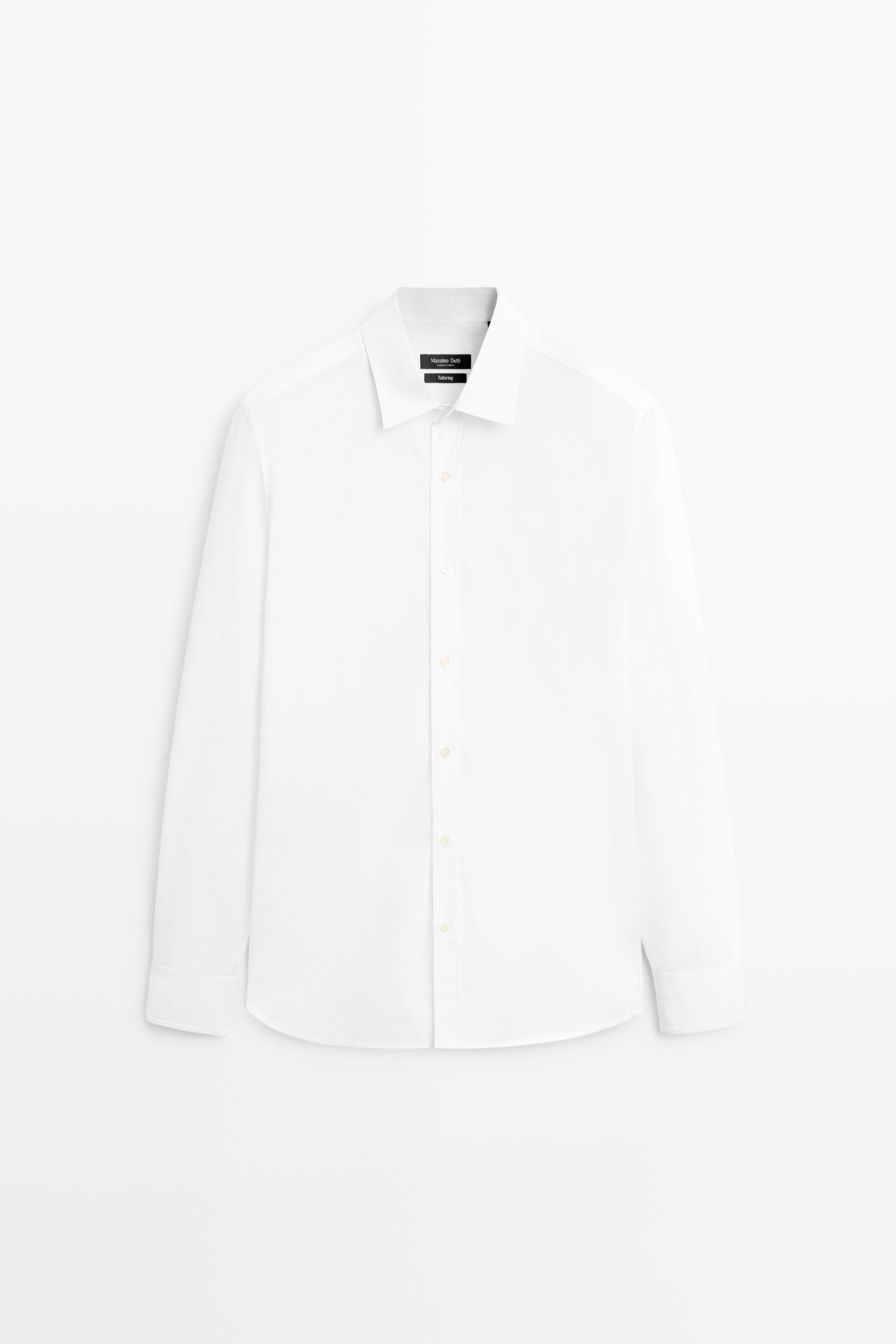 100% cotton relaxed fit shirt — WHITE